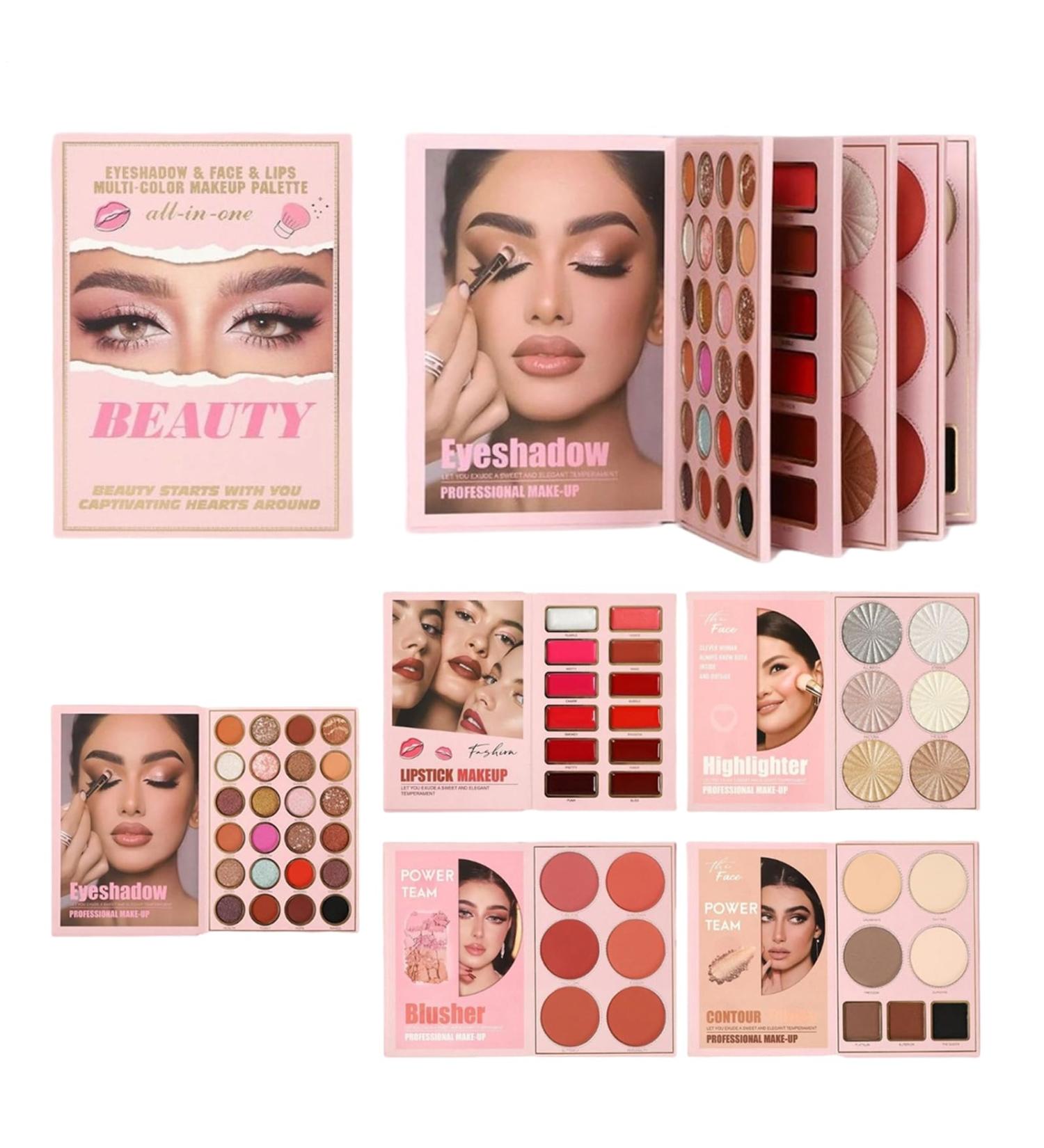 Makeup Book Palette 55 Colors Long Lasting Blush Highlighter Bronzer Party wedding holiday gift for women girls versatile makeup for dating shopping work use - Buy Online on GoSupps.com