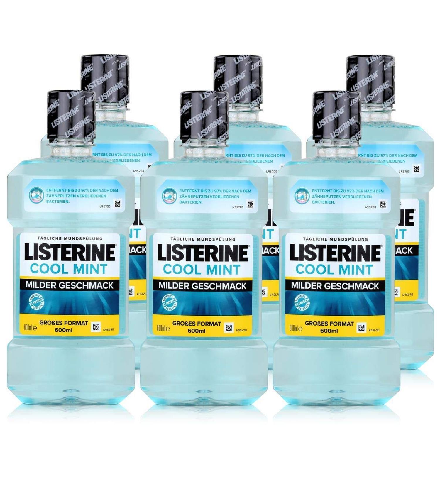 6x Listerine ZERO Mild Mint Mouthwash 500ml - Bulk Buy for Fresh Breath - International Shipping Available - Buy Online on GoSupps.com