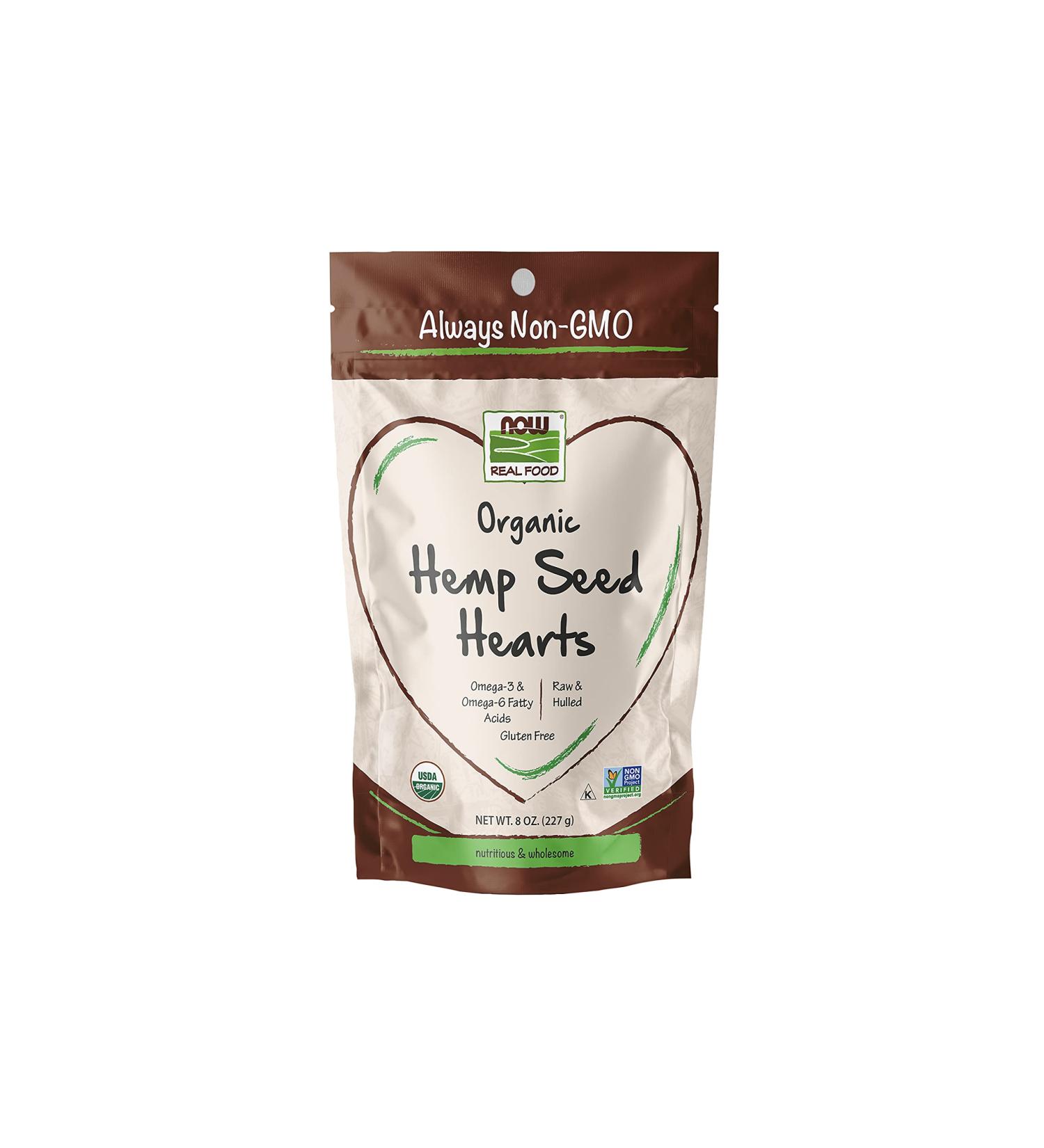 Now Foods Organic Hemp Seed Hearts 8 oz - Nutrient-Rich Superfood - Buy Online on GoSupps.com