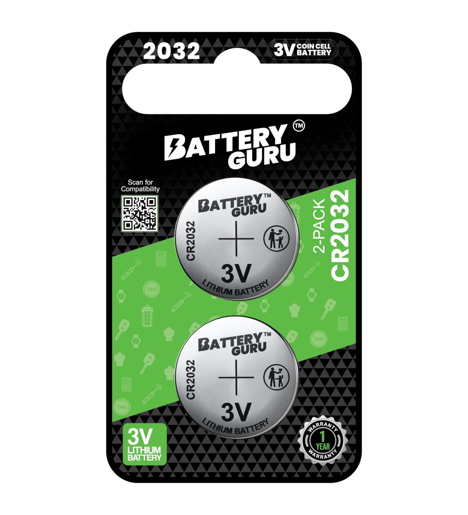 Car Key Battery for Volkswagen Tiguan (2009-2024 Tiguan Remote Battery CR2032 3V Powered Pack of 2