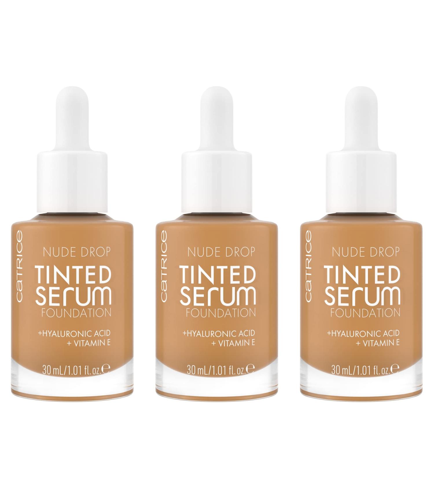 Catrice Nude Drop Tinted Serum Foundation No. 065n - Vegan Oil-Free Long-Lasting 3-Pack (3x30ml) for Sensitive Skin - Buy Online on GoSupps.com