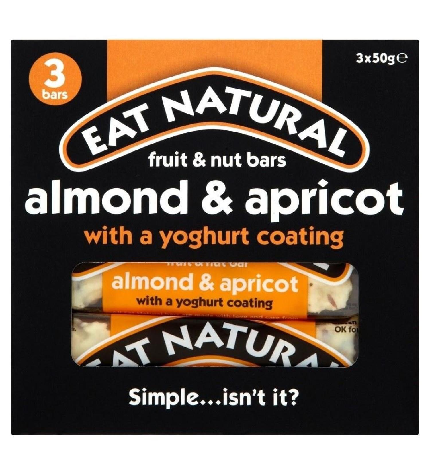 Eat Natural Yogurt Coated Bars & Apricot Almonds (3x50g) - Pack of 2