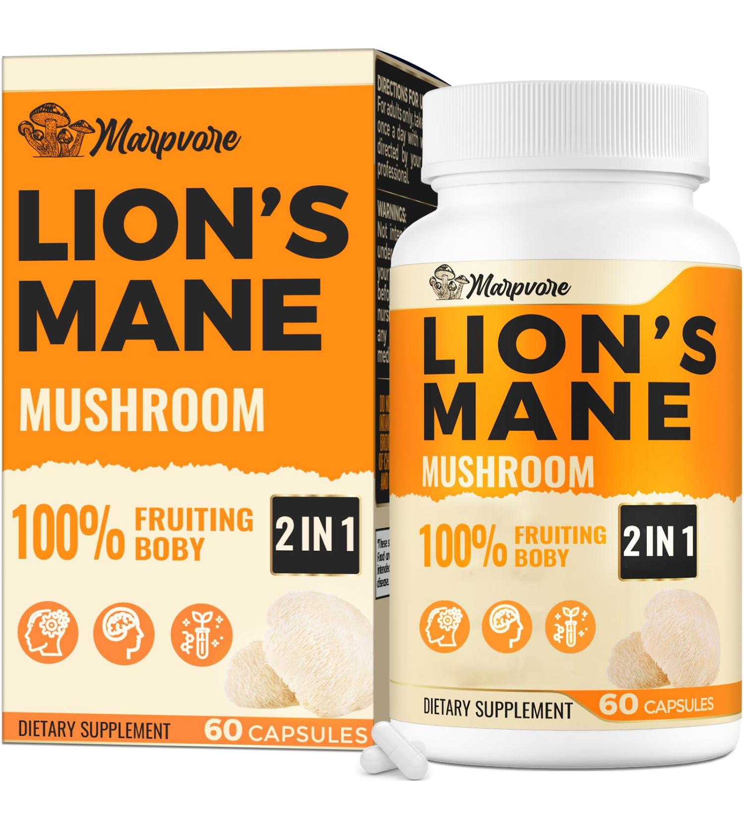 50X Strength Potency Brain Supplements for Memory and Focus - 1400mg Lions Mane Supplement Capsules | Natural Nootropics Brain Supplement for Cognitive Clarity Concentration & Energy - 60 Capsules 60 Count (Pack of 1) - Buy Online on GoSupps.com