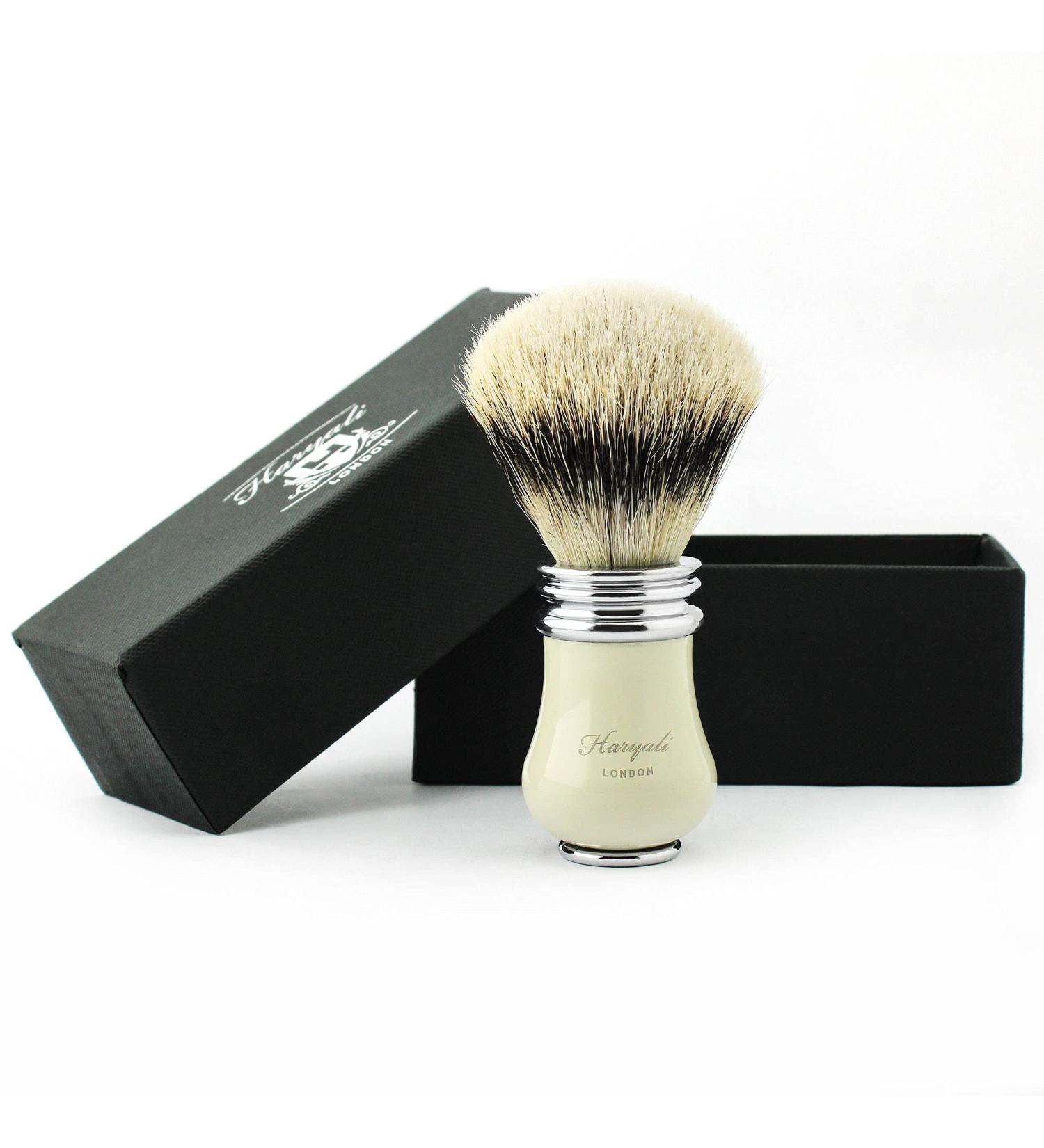 Haryali London Badger Hair Shaving Brush - Elegant Ivory Dachshaar Razor Brush for Your Perfect Shaving Set - Buy Online on GoSupps.com