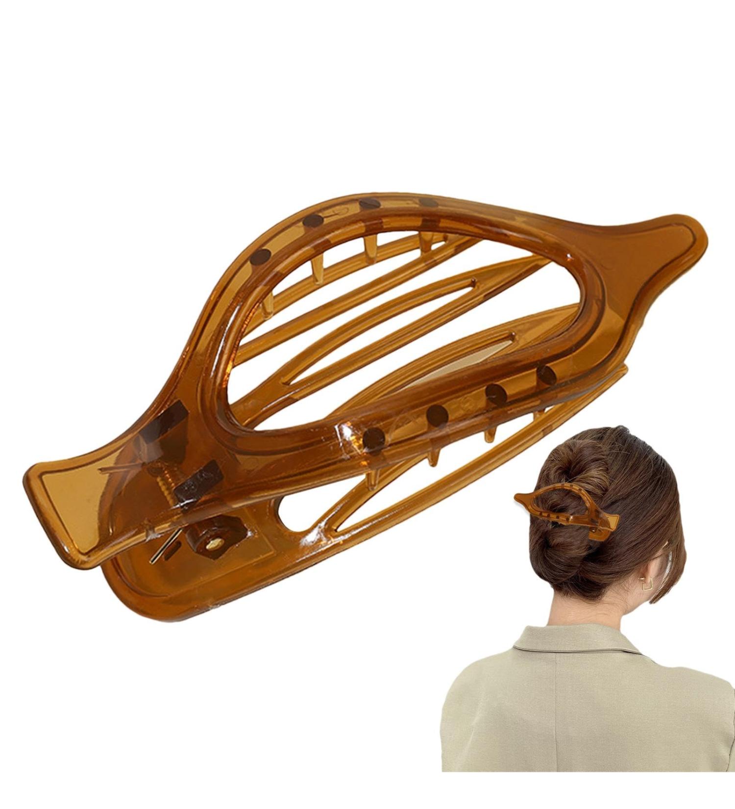 Streysisl Large Duckbill Hairpin Long Hair Duckbill Hairpin Elegant Ponytail Clip for Thin Hair Large Thin Hair Clip Decorative Clip Translucent Shower Clip amber - Buy Online on GoSupps.com