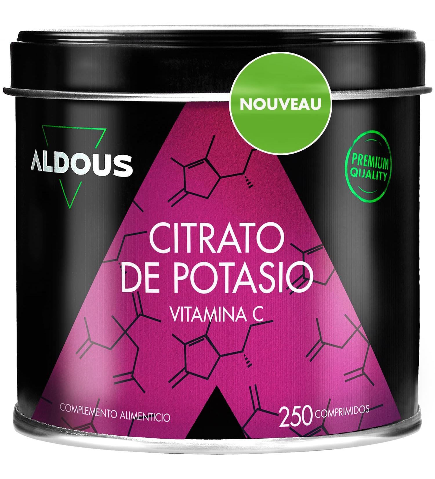 Potassium Citrate 3705mg | 250 Uncoated Tablets | Pure Potassium 1000mg + Vitamin C 80mg | Sports Supplement | Muscle Blood Pressure Nervous System | Plastic Free - Buy Online on GoSupps.com