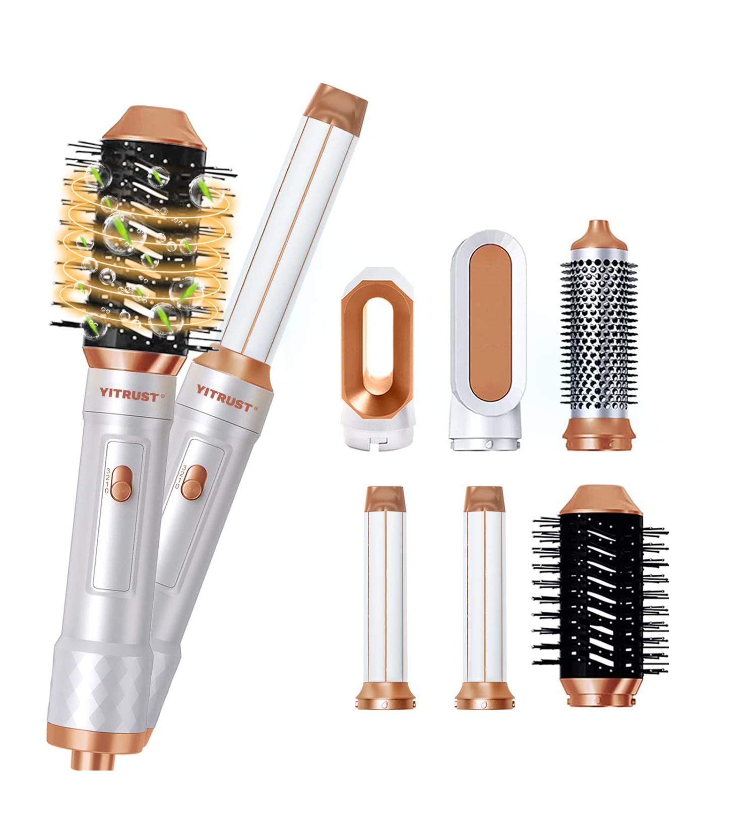 6 in 1 Hot Air Brush 2023 Ionic Hair Styling Tool Set - White Gold - Buy Online on GoSupps.com