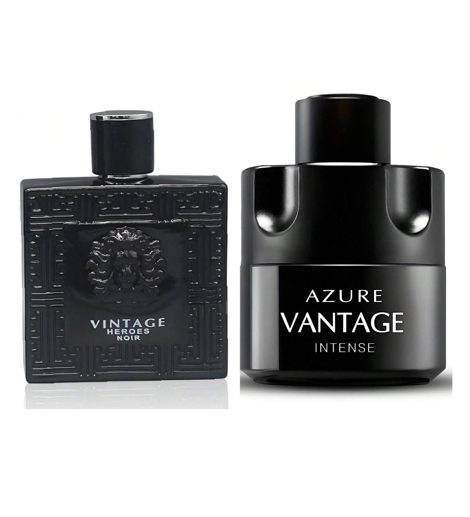 Vintage Heroes Noir&Azure Vantage Intense Combo Cologne for Men/Eau de Parfum Natural Spray Top Notes of Green Apple and Lemon Middle Notes of Tonka Bean Base Notes of Geranium - Buy Online on GoSupps.com