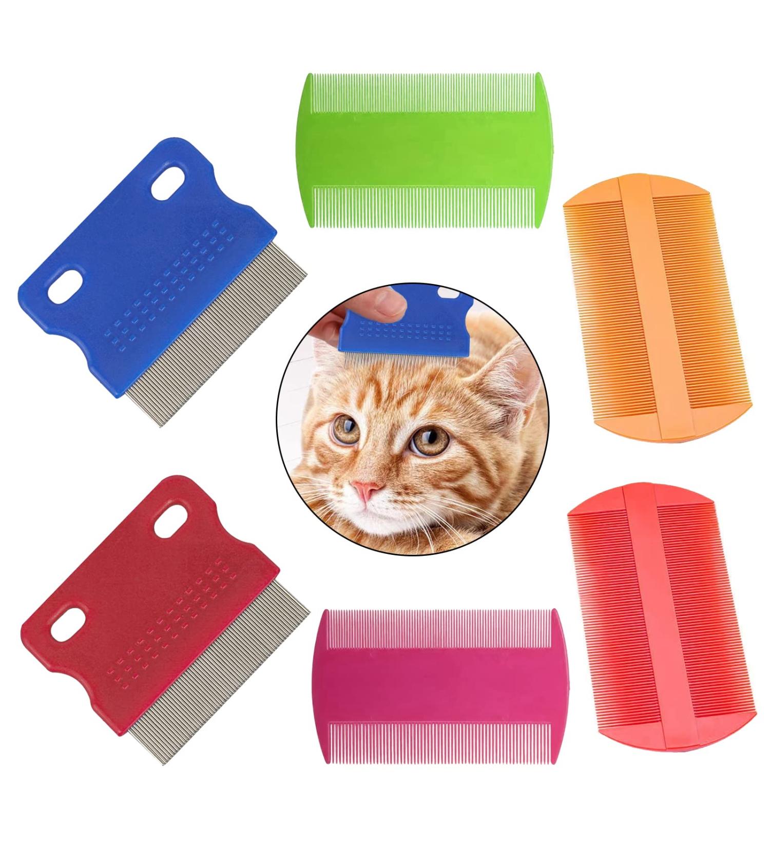 6 Pcs Pet Flea Combs Multi-Use Shell Combs for Dogs and Cats - Pet Combs for Removing Fleas Dandruff and Hair Stains - Buy Online on GoSupps.com