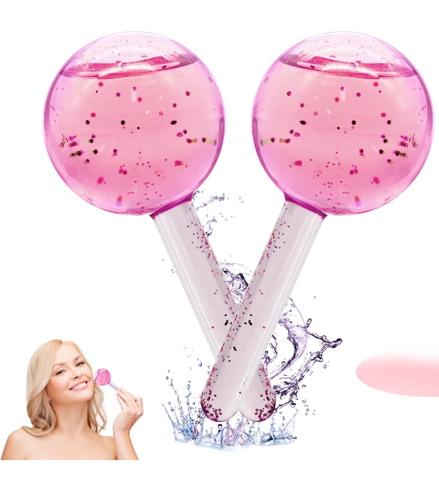 Ice Globes Facial Roller Cold Skin Massagers | Cooling Globes For Face & Neck | Anti-aging Tightening Treatment | Reduce Puffiness | Cooling Facial Tool (Pink) - Buy Online on GoSupps.com