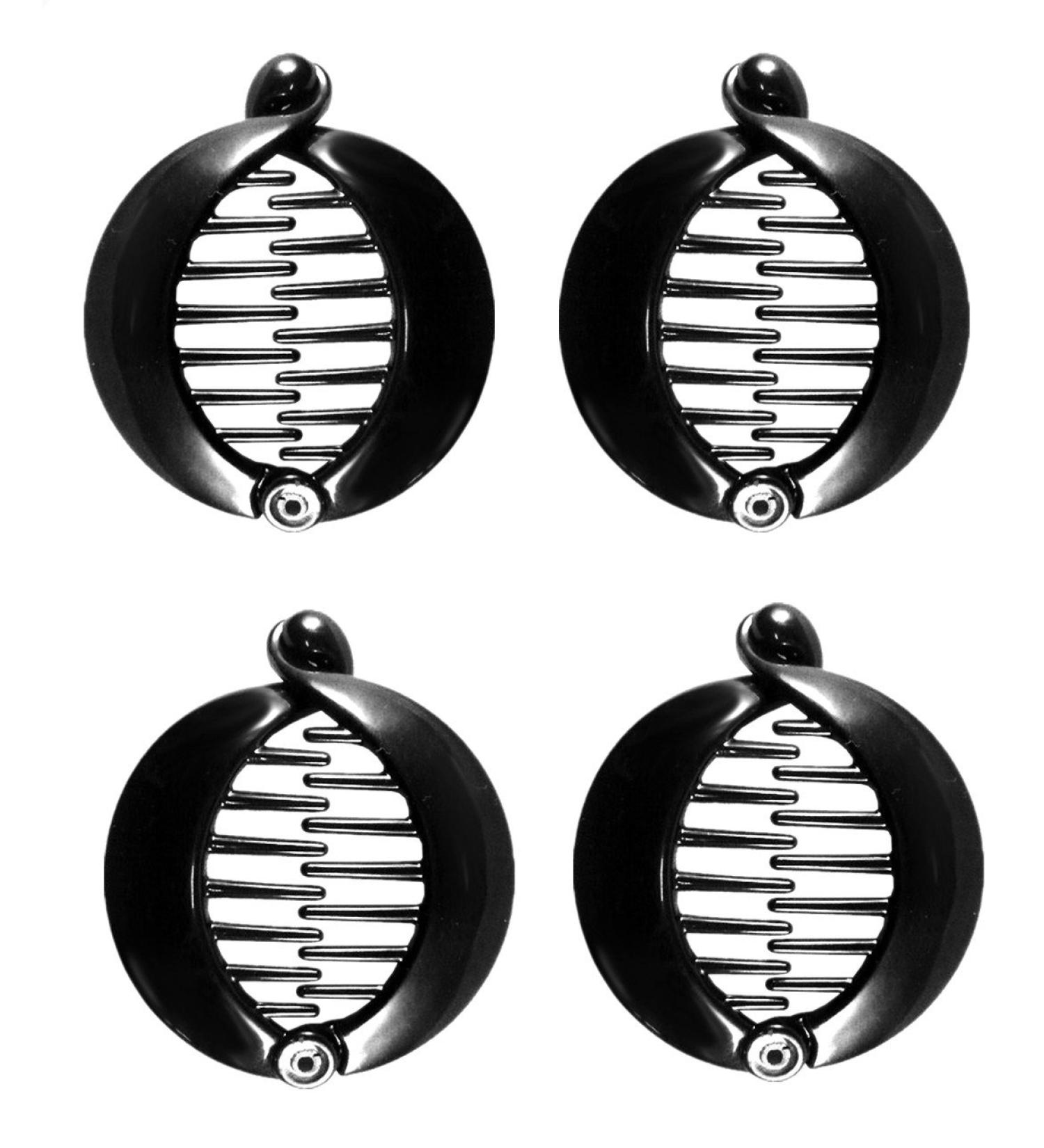 Prettyou 2.5 Assorted Side Combs Ponytail Hair Clip Comb Pin Round Banana Clips Pack of 4 - Black - Buy Online on GoSupps.com