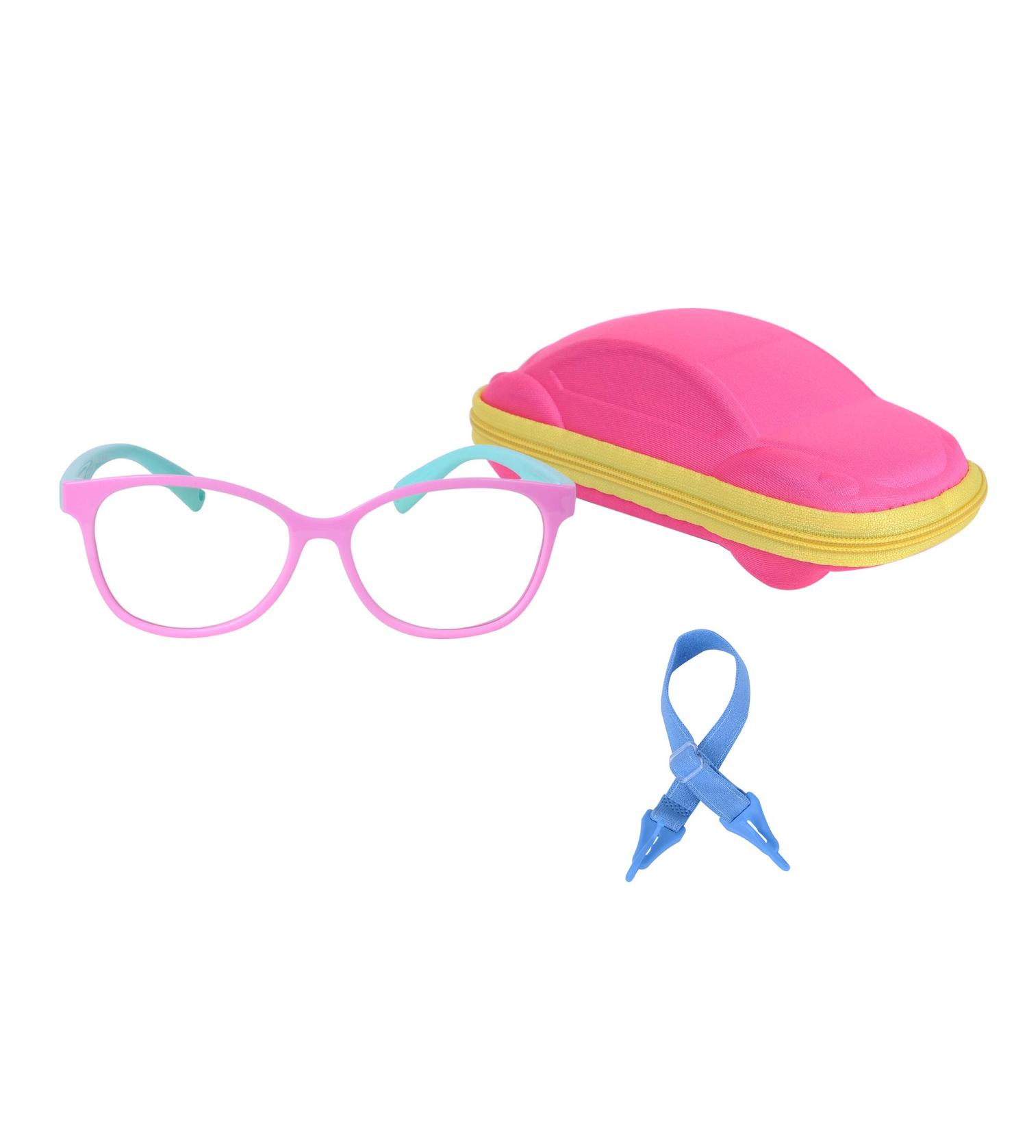 Kids Blue Light Filter Glasses - UV Protection TR90 Frames for Boys & Girls + Adjustable Band & Pink Case - Buy Online on GoSupps.com