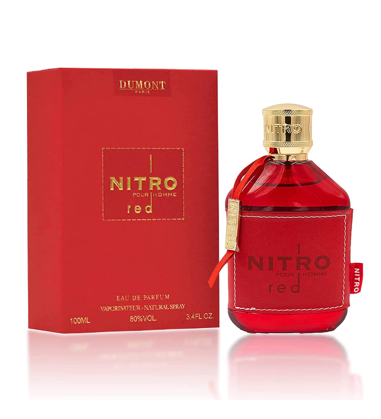 Dumont NITRO RED - 3.4oz - Eau De Parfum - Luxury Perfume for Men - Fruit Woody Floral & Masculine Fragrance - Long Lasting Cologne Mist & Body Spray - for Him Cedarwood Floral Fresh Lavender - Buy Online on GoSupps.com