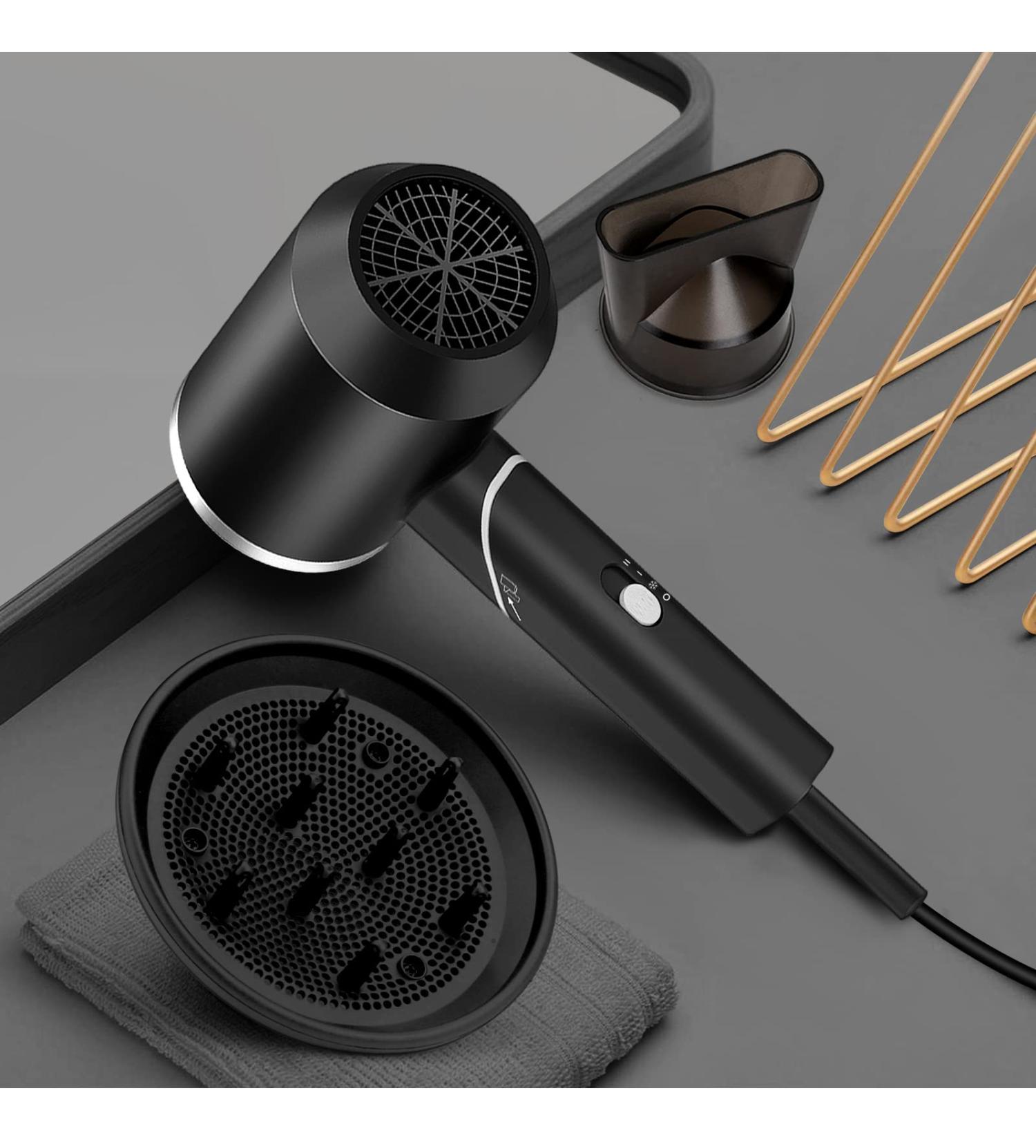 Pahetawa 1800W Travel Hair Dryer with Ionic Technology Compact & Lightweight Blow Dryer for Frizz-Free Hair Care at Home or On-the-Go (Black) - Buy Online on GoSupps.com