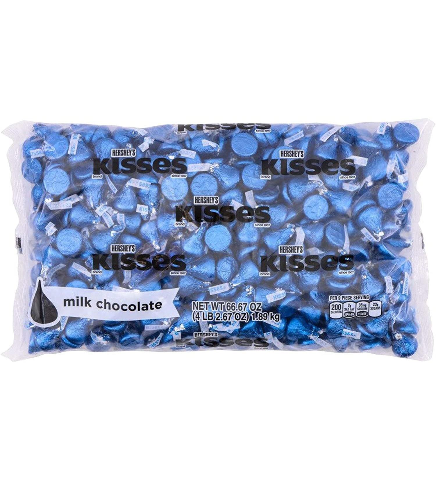 Hershey's Kisses Dark Blue Foil Milk Chocolate Candy - 66.7 oz Bag (400 Pieces) - Buy Online on GoSupps.com