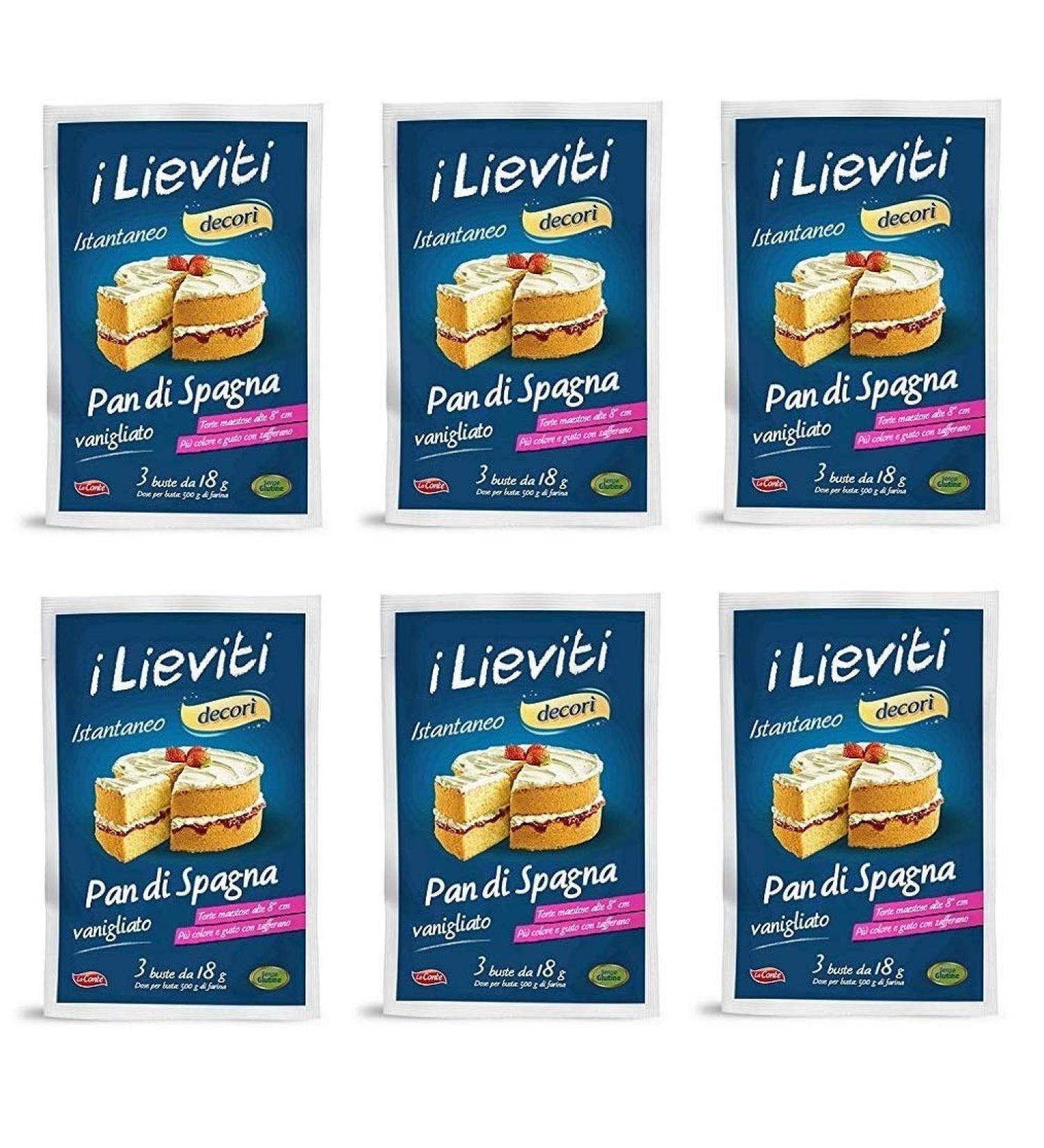 Lo conte Lo conte i lieviti pan di spagna vanigliato biscuit cakes with vanilla motif 3 x 18 g