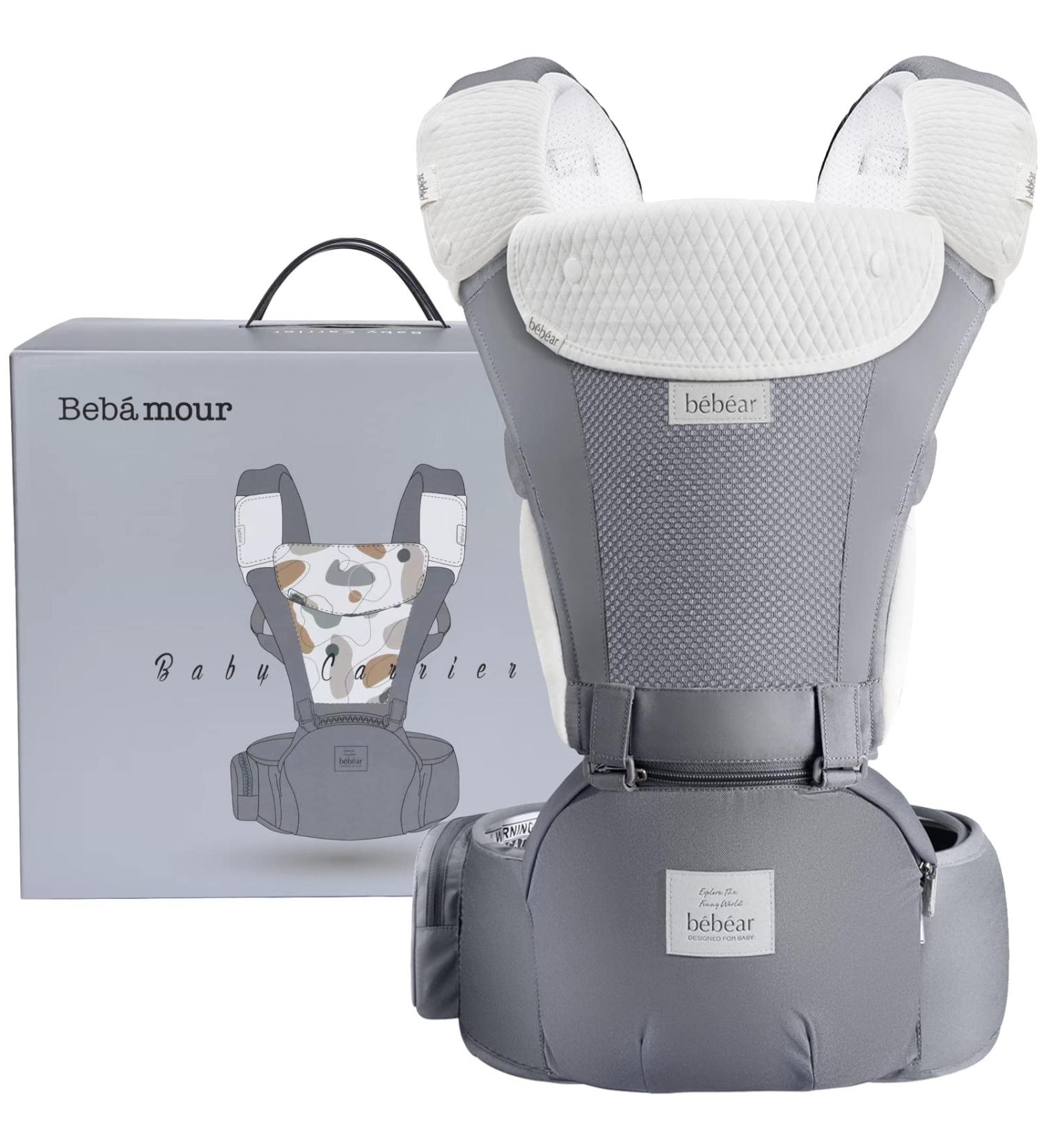 Shop Bebear Baby Carrier & Bebamour Baby Carrier - 0-36 Months | 3D Air Mesh Backpack for Newborns & Toddlers - Seasonal Gray - Buy Online on GoSupps.com