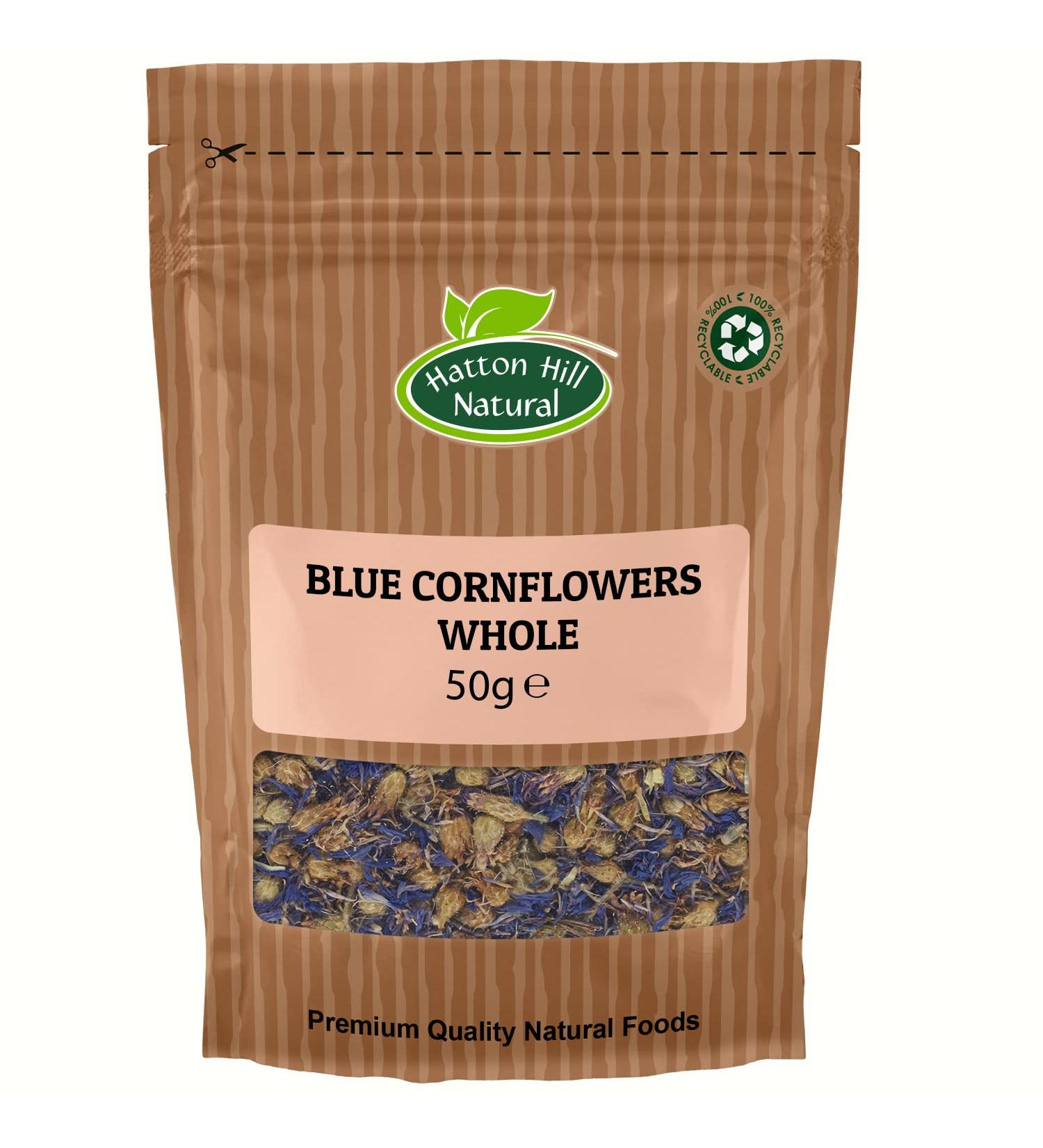 Dried Whole Blue Cornflowers 50g by Hatton Hill
