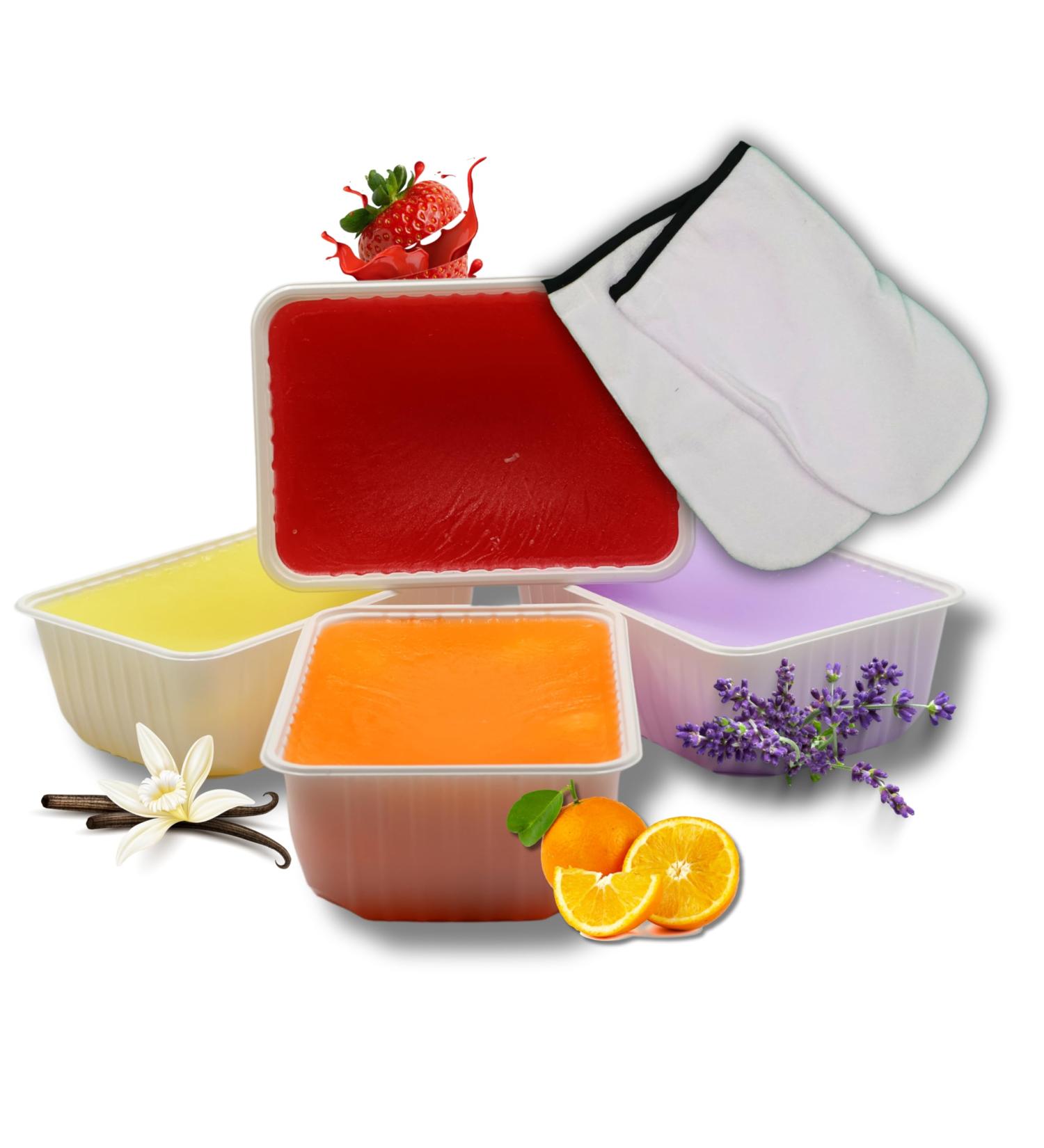 SNC Paraffin Wax Orange for Skin Care Invigorating & Aromatic 1000ml incl. Gloves (4x1000ml)