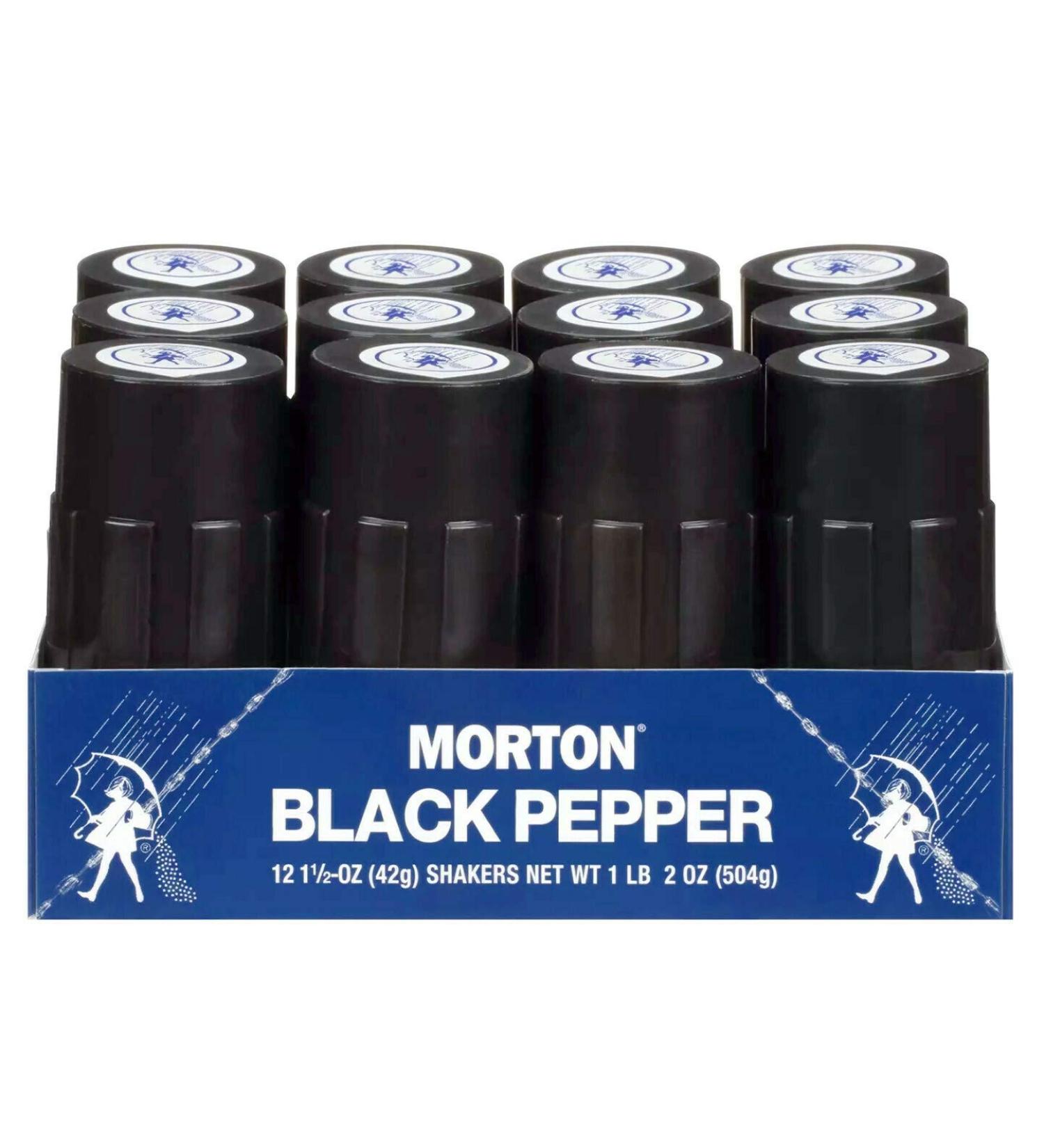 Morton Black Pepper Shakers 1.5oz (Pack of 12) - Premium Seasoning Spice - Buy Online on GoSupps.com