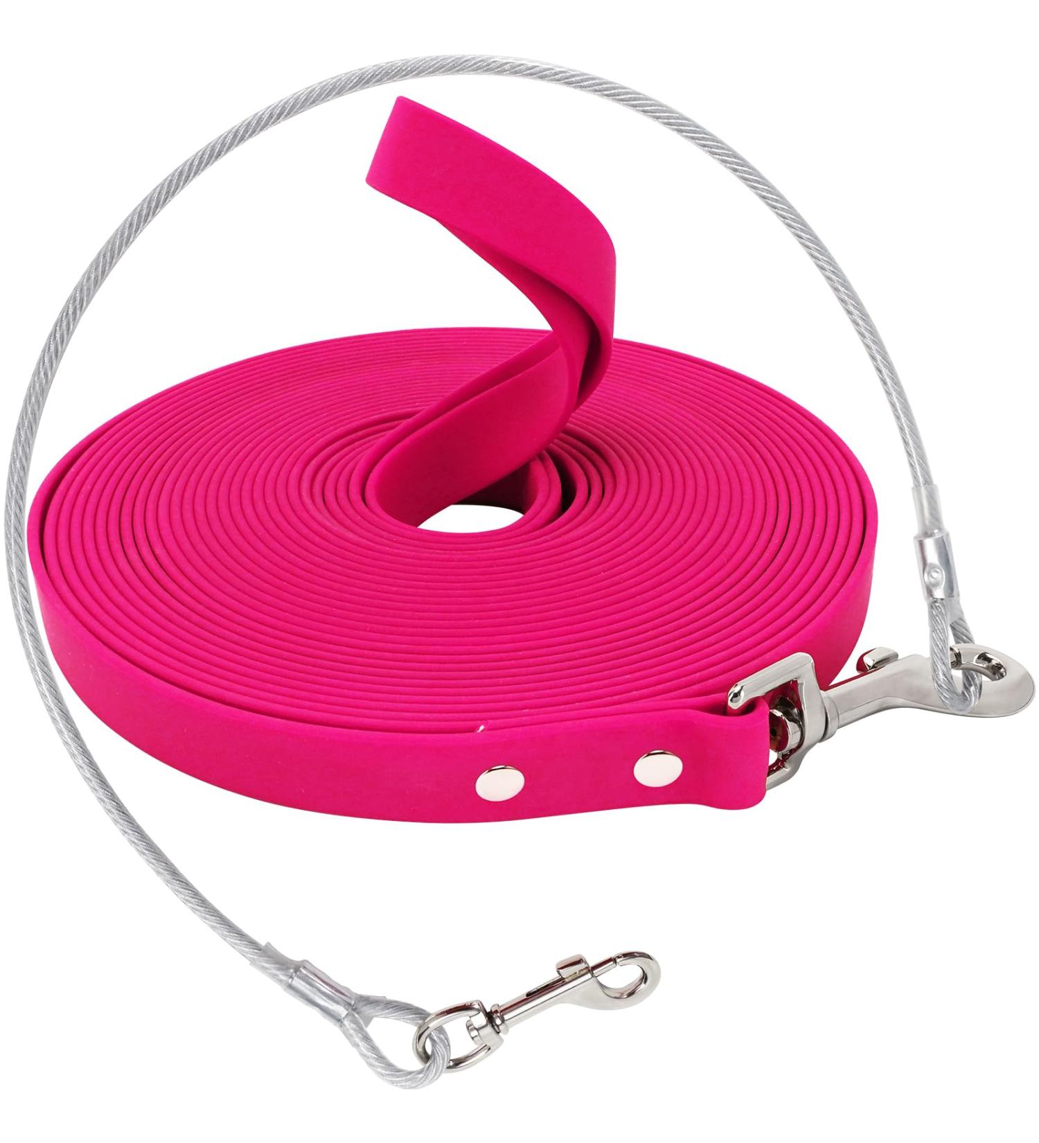 Waterproof Dog Leash & Drag Line - 3M Chew Proof Tie-Out for All Dog Sizes - Durable Training Line (Rose) - Buy Online on GoSupps.com