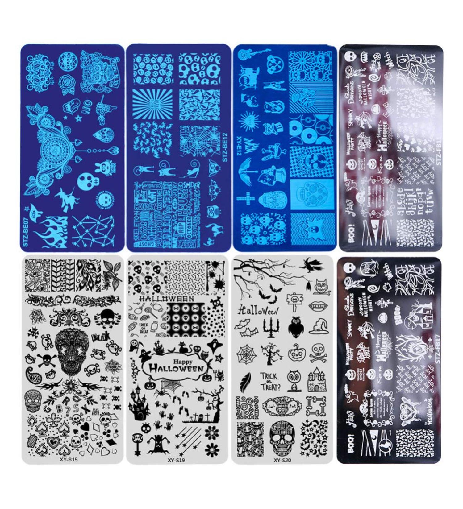  Minkissy Halloween Nail Stamp Kit 8 Ghost & Skull Image Plates for Nail Art Stamping Kit for Spooky Manicures  - Buy Online on GoSupps.com