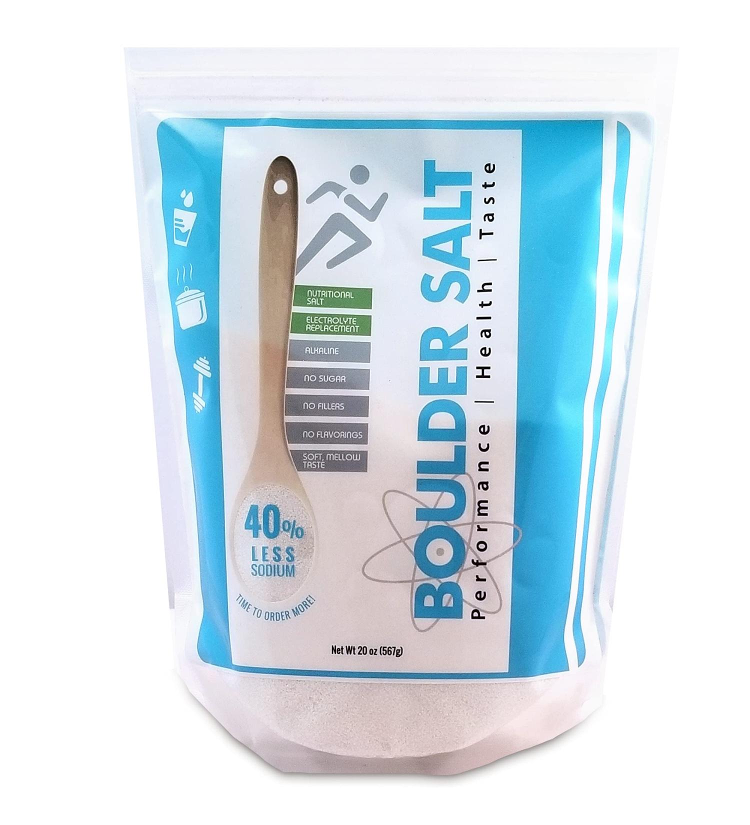 Boulder Salt Electrolyte Powder - Natural Alkaline Hydration Pack for Energy & Stamina - No Sugar - 20oz Bag, 283 Servings - Buy Online on GoSupps.com