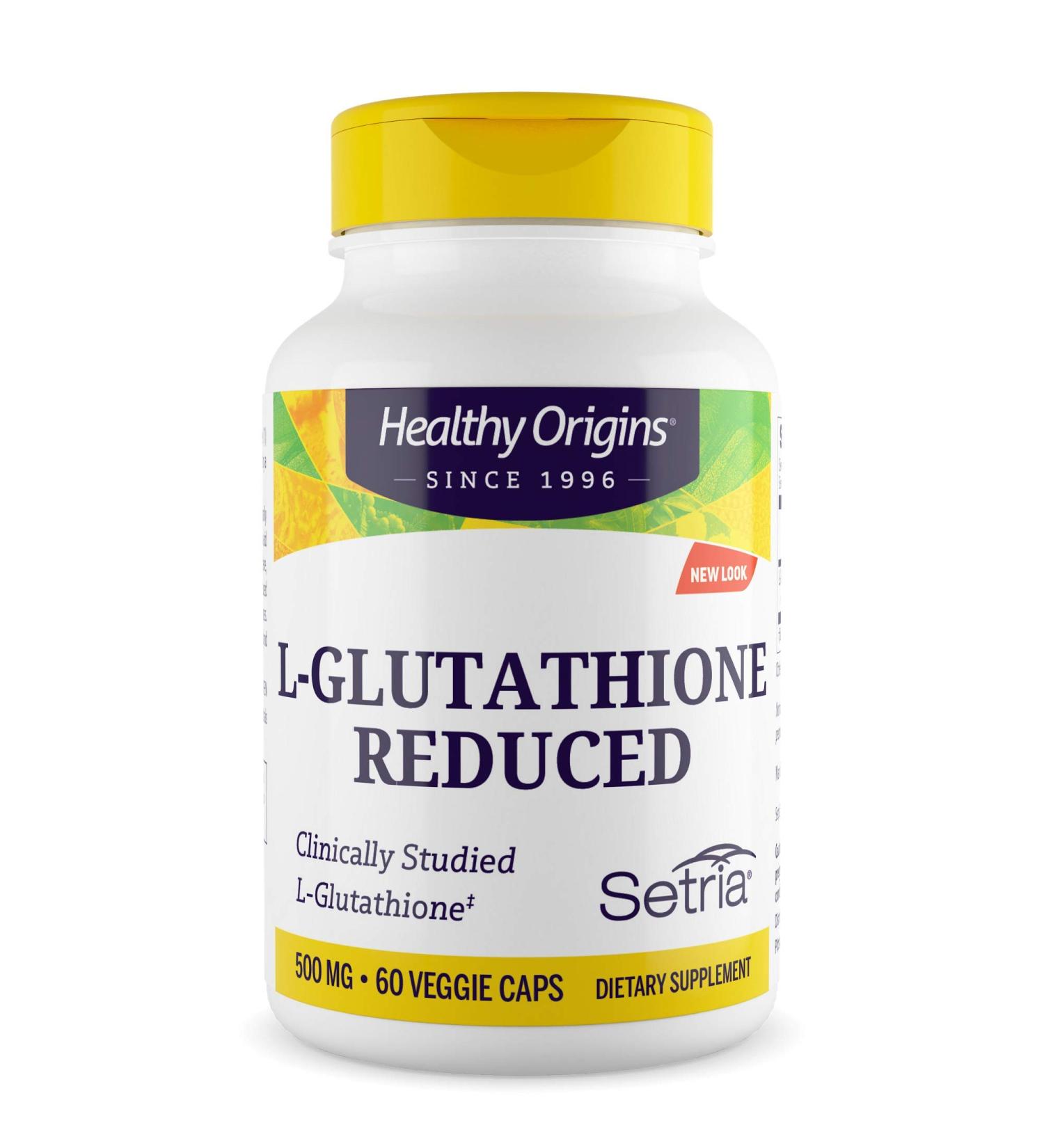 Buy Healthy Origins L-Glutathione 500 mg - 60 Veggie Caps for Antioxidant Support - Buy Online on GoSupps.com
