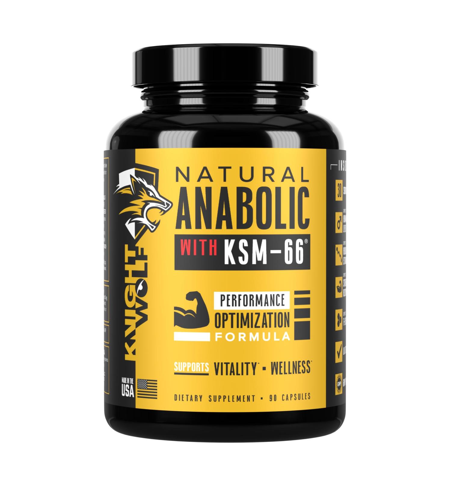 Night Wolf Supps KSM-66 Organic Ashwagandha 600mg Fenugreek Natural Anabolic and Muscle Support - with AstraGin for High Absorption - USA Made & Non GMO 3rd Party Tested - 90 Capsules KSM-66 Natural Anabolic - Buy Online on GoSupps.com