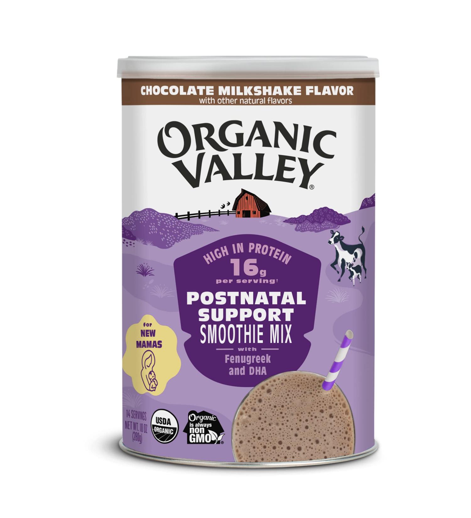 Organic Valley Postnatal Support Chocolate Smoothie Mix 10 oz - Buy Online on GoSupps.com