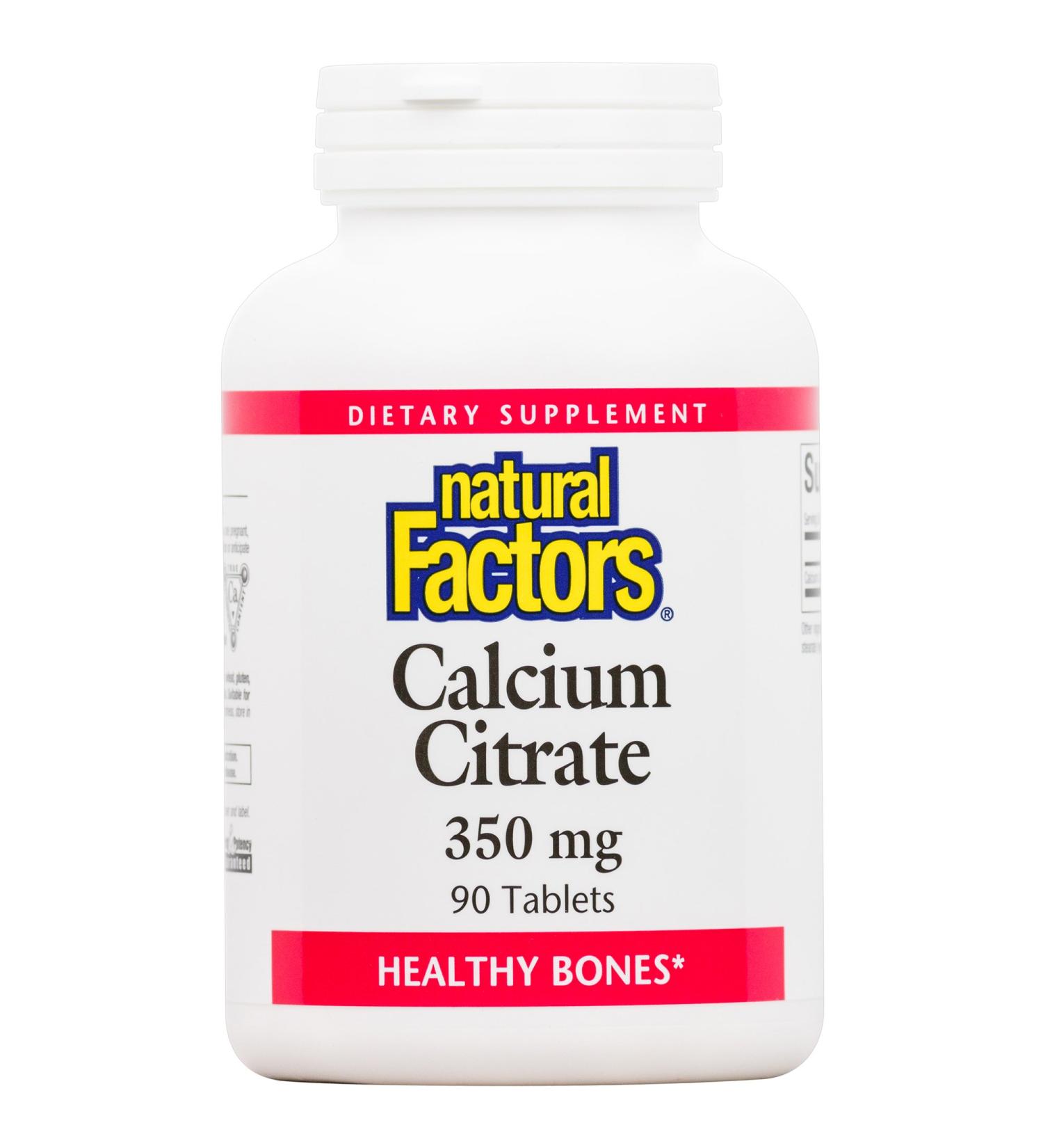 Natural Factors Calcium Citrate 350 mg - 90 Tablets for Strong Bones - Buy Online on GoSupps.com