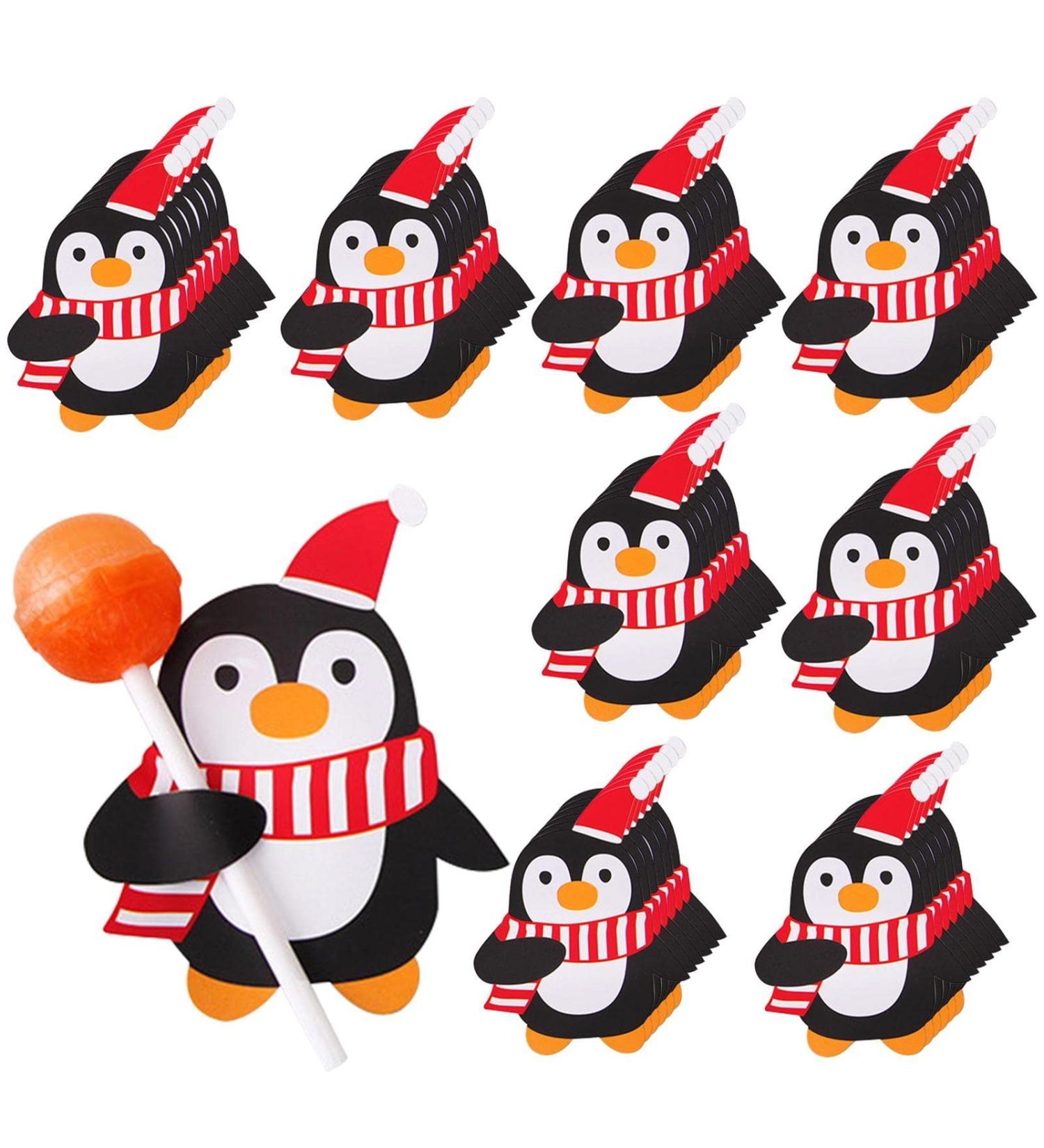  Rosixehird Rosixehird 50 Pcs Christmas Lollipop Paper Cards Christmas Decorations Santa Penguin Christmas Lollipop Christmas Decoration Packaging - Buy Online on GoSupps.com