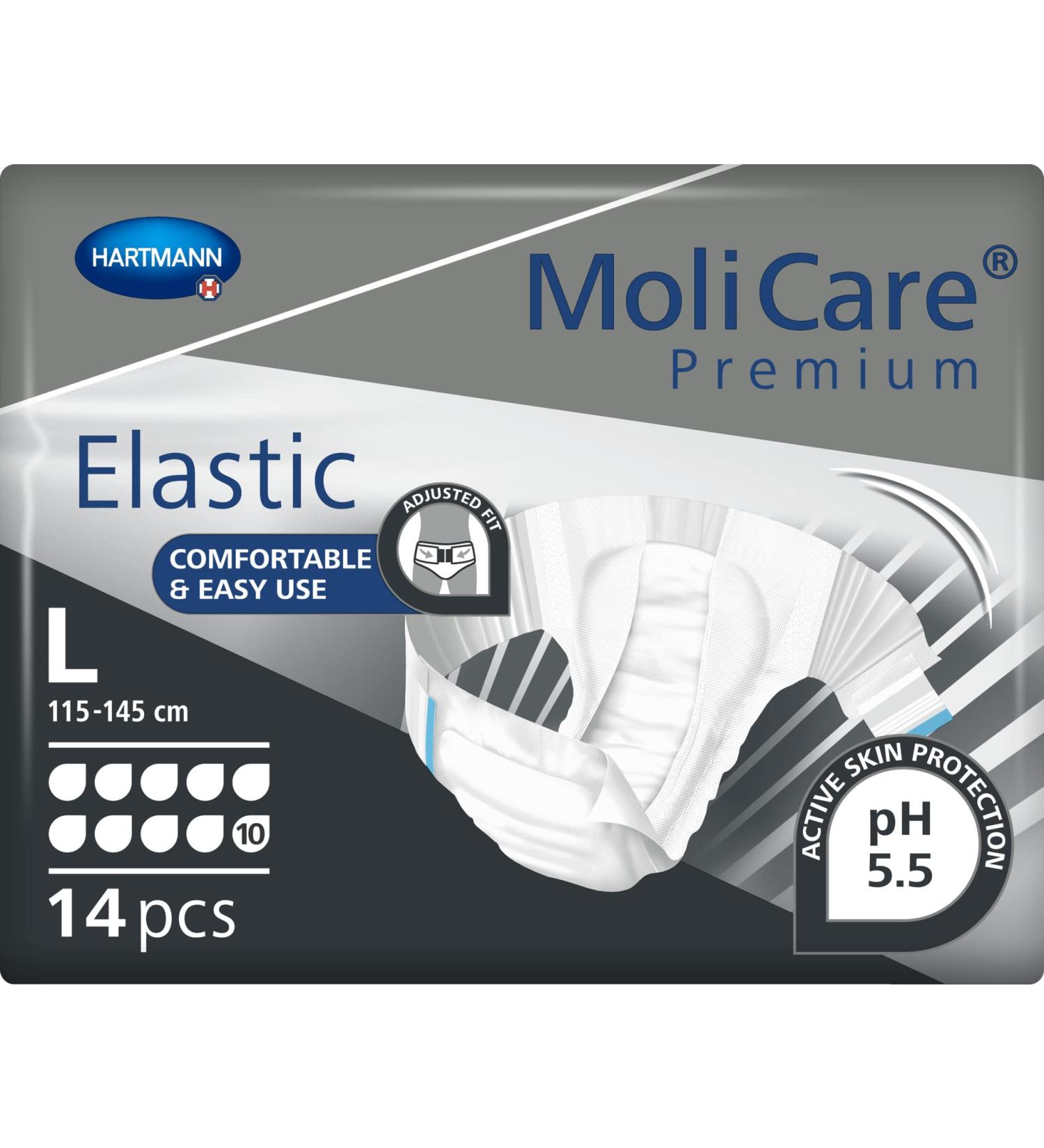 Molicare Premium Elastic Slip for Heavy Incontinence | Men & Women | Size L (10 Drops) | 14 Pieces - International Shipping Available - Buy Online on GoSupps.com