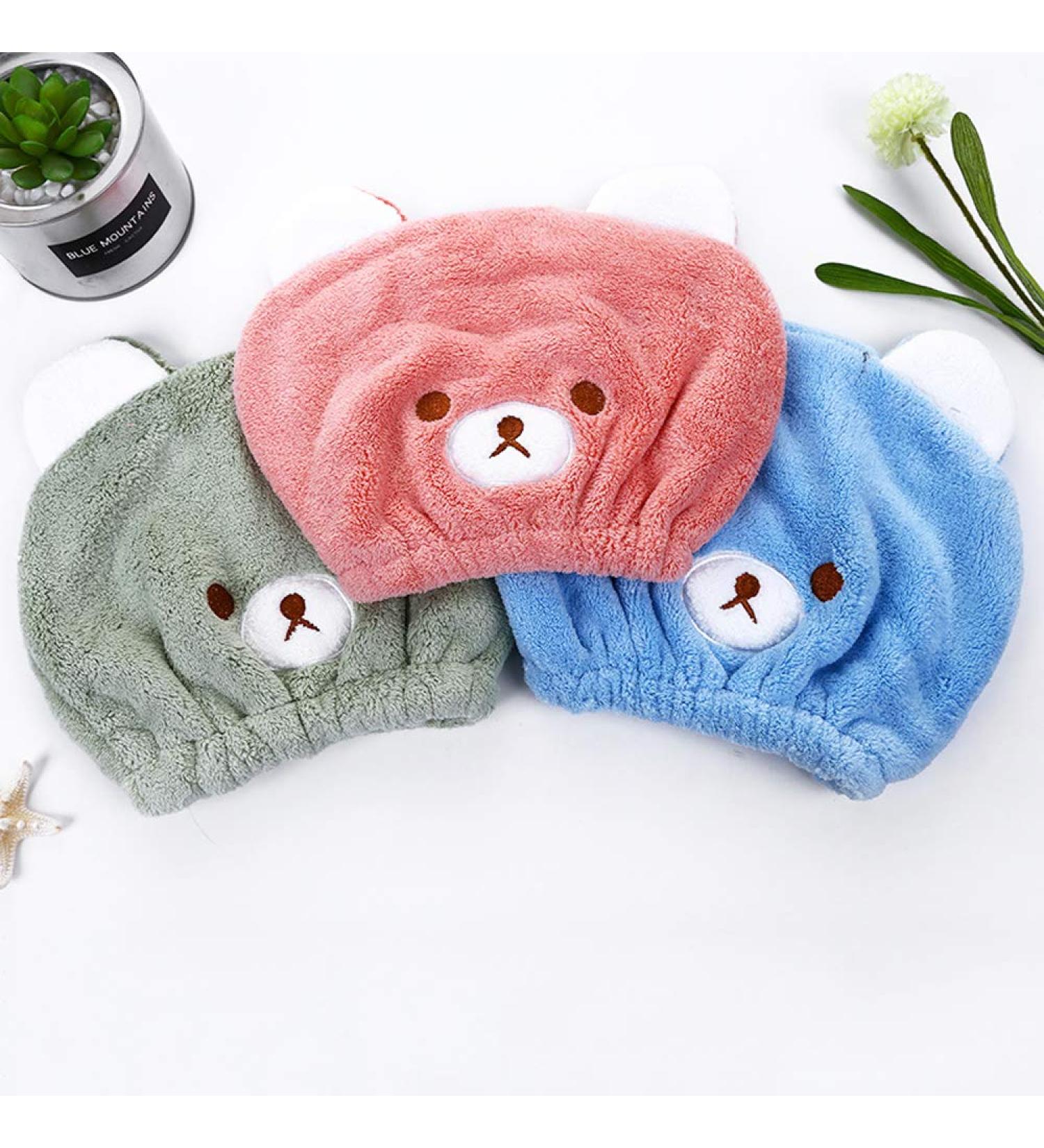 Abcsea 2-Piece Children's Turban Hair Dryer Set | Fast-Drying Microfiber Towels in Blue & Green - Buy Online on GoSupps.com