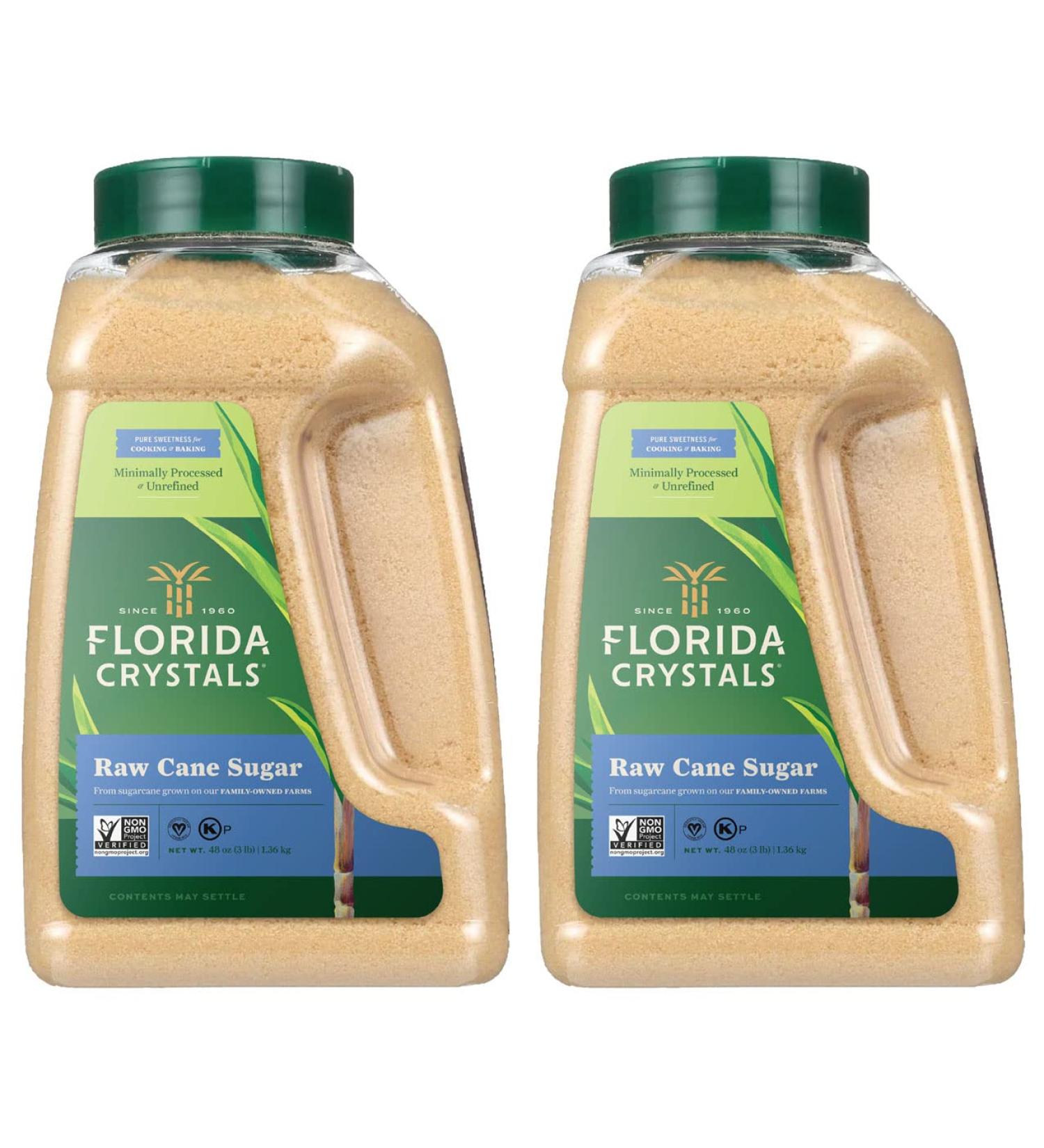 Florida Crystals Raw Cane Sugar 48 OZ Jug - Pack of 2 | Pure & Natural Sweetener - Buy Online on GoSupps.com