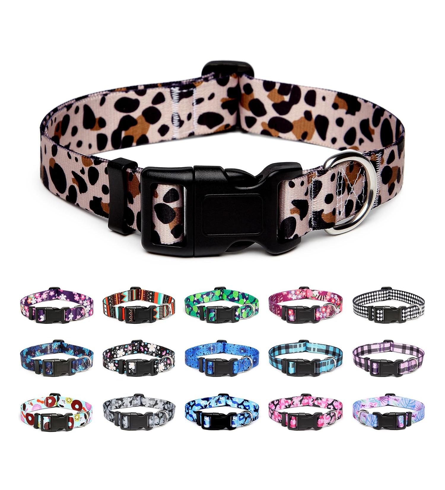 Mercano Adjustable Dog Collar - Soft Nylon Comfort Robust Leopard Pattern for Small & Medium Dogs and Puppies - Buy Online on GoSupps.com