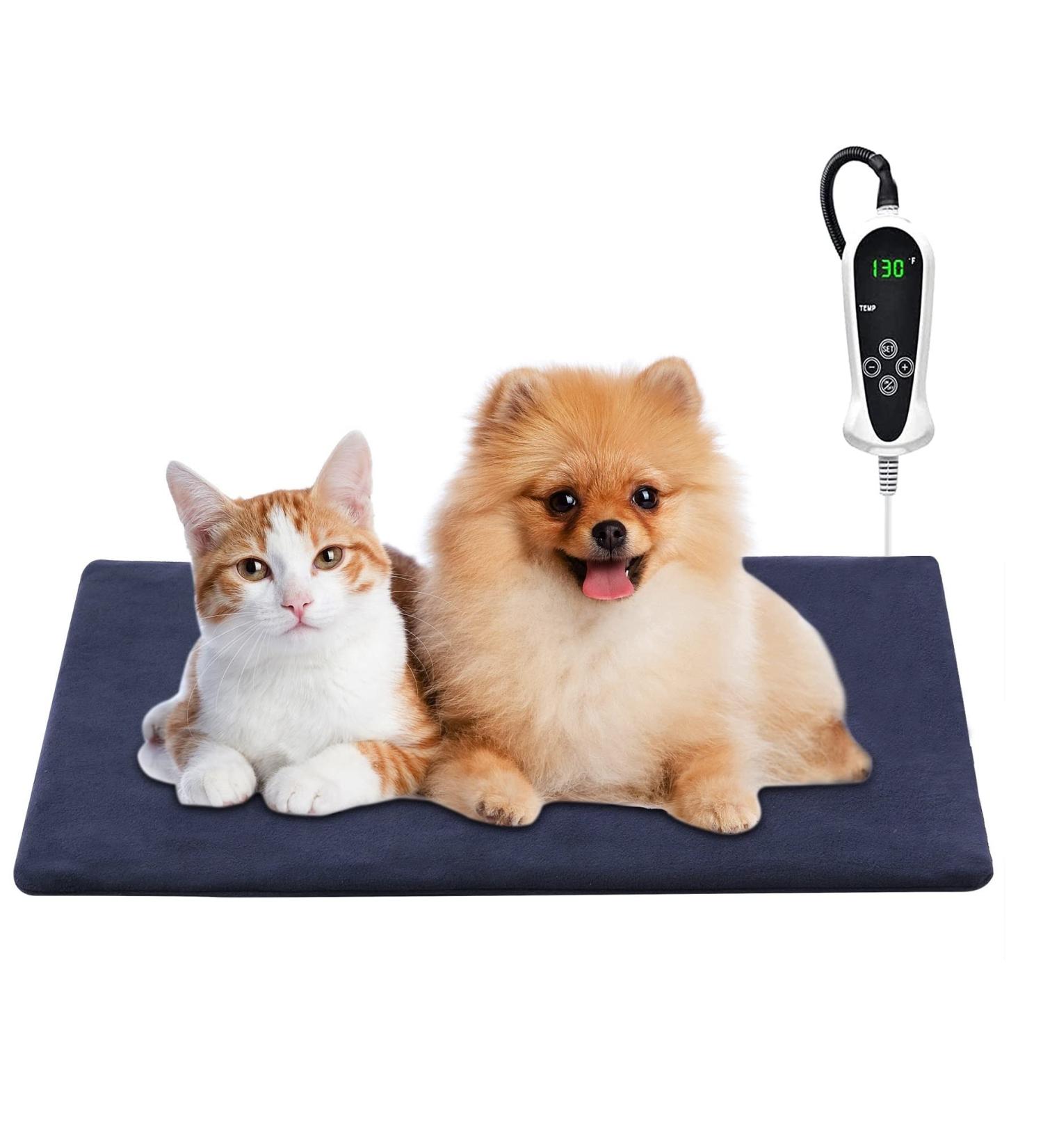 Electric Pet Heating Pad for Dogs and Cats - Indoor Warming Mat with Auto Power Off - Medium Size 22'' x 18 - Buy Online on GoSupps.com