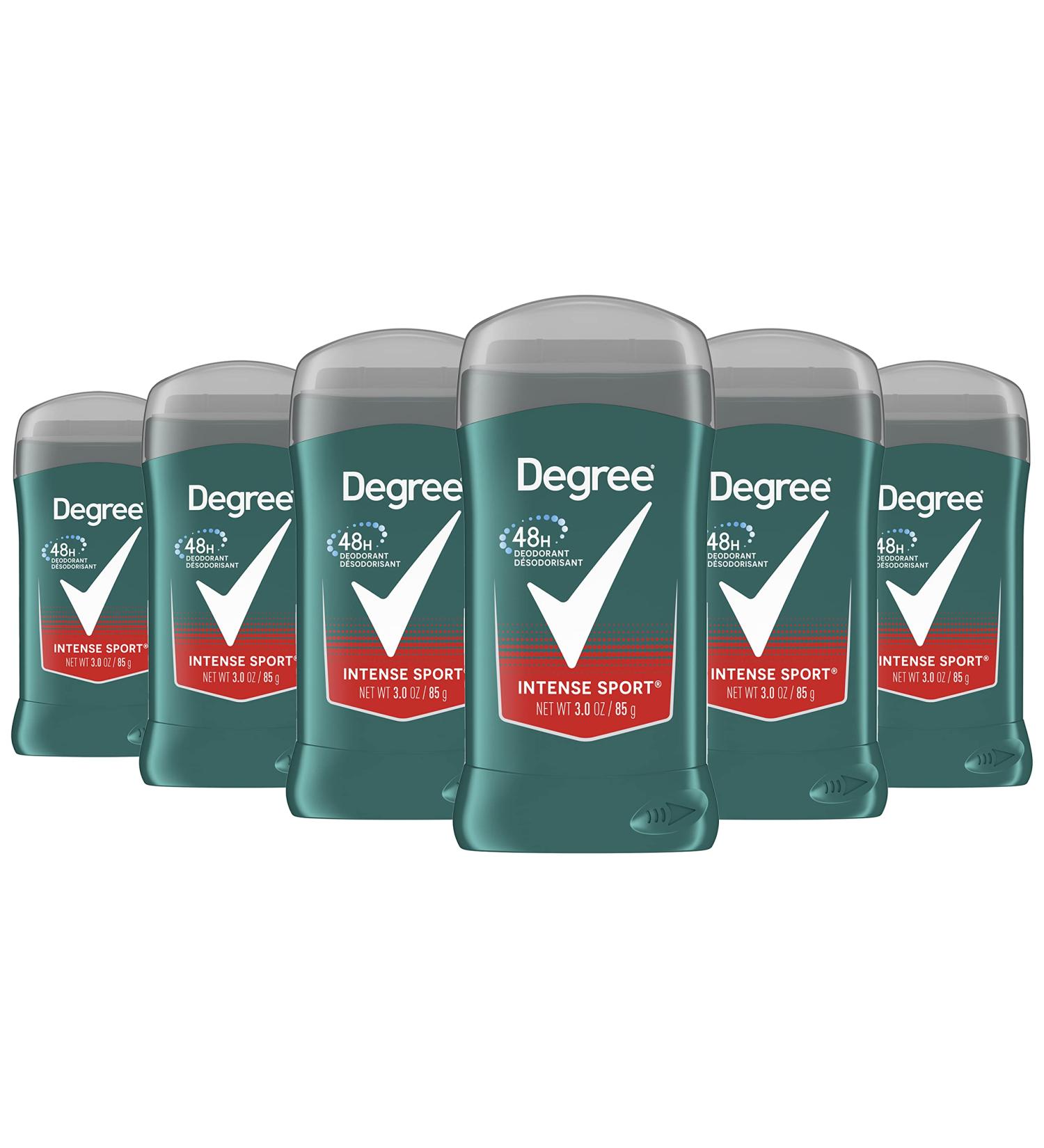 Degree Men Original Intense Sport Deodorant 3 oz - Pack of 6 | 48-Hour Odor Protection - Buy Online on GoSupps.com