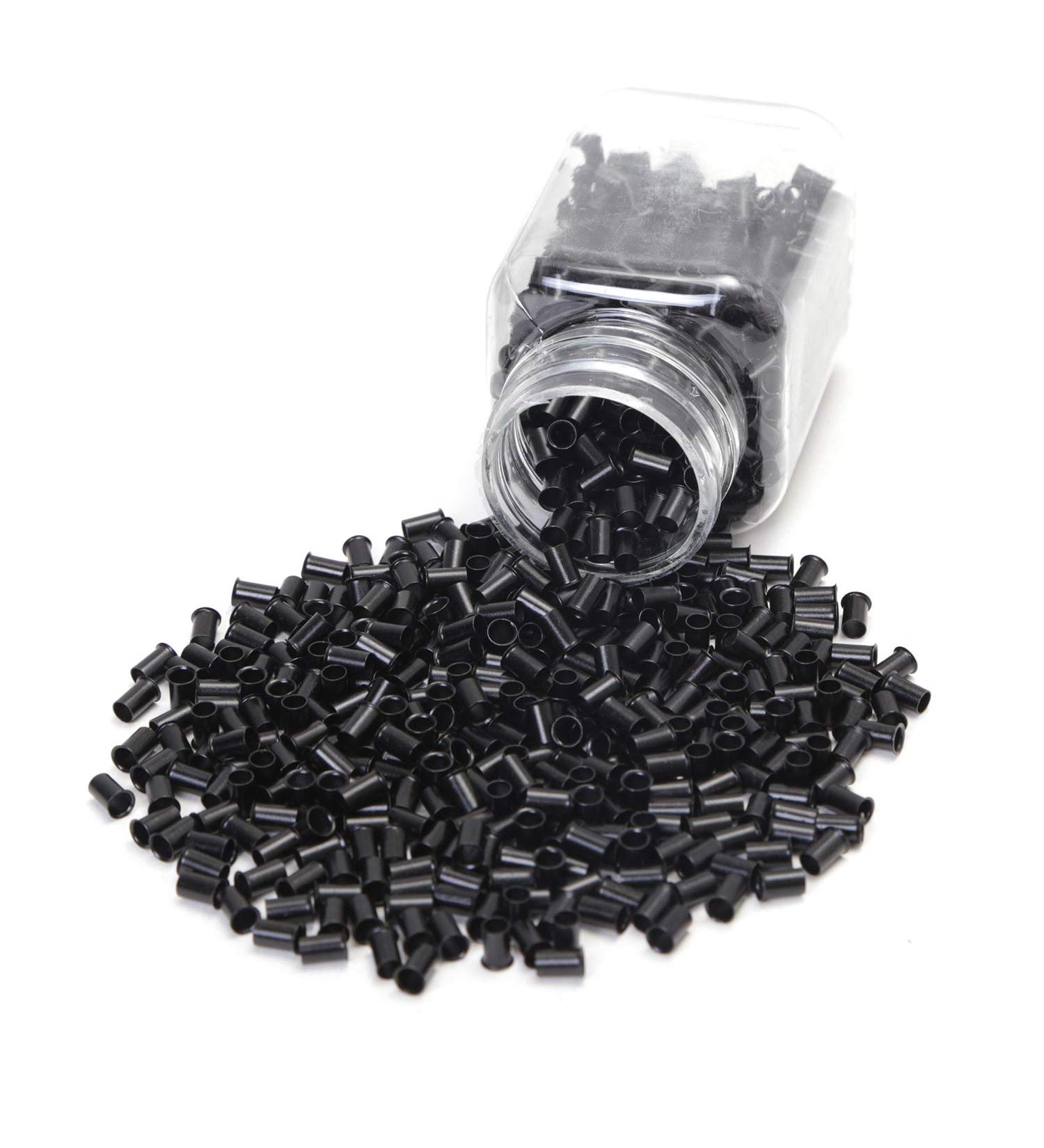 1000Pcs Black 3.4mm Microlink Beads Non-Silicone Copper Tubes - Micro Link Ring Tube for Hair Extensions - Buy Online on GoSupps.com