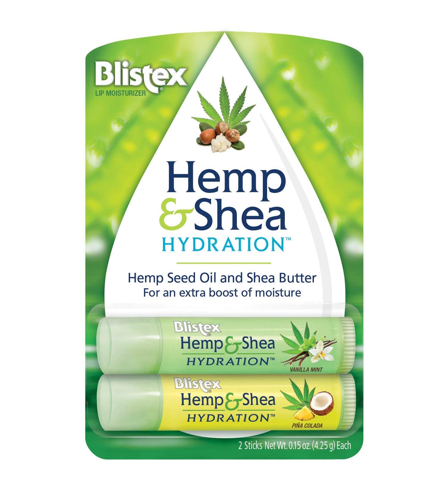 Blistex Hemp & Acai Lip Moisturizer 2 Pack - Raspberry Ginger & Cherry Cream - 0.15 oz Each - Buy Online on GoSupps.com