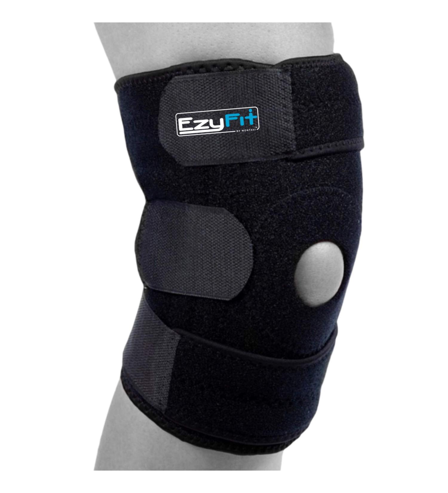EzyFit Knee Brace Support for Arthritis ACL LCL MCL Sports Meniscus Tear, Large Size - Non-Slip Neoprene Wrap for Injury Recovery - Side Stabilizers, Open Patella Design - Buy Online on GoSupps.com