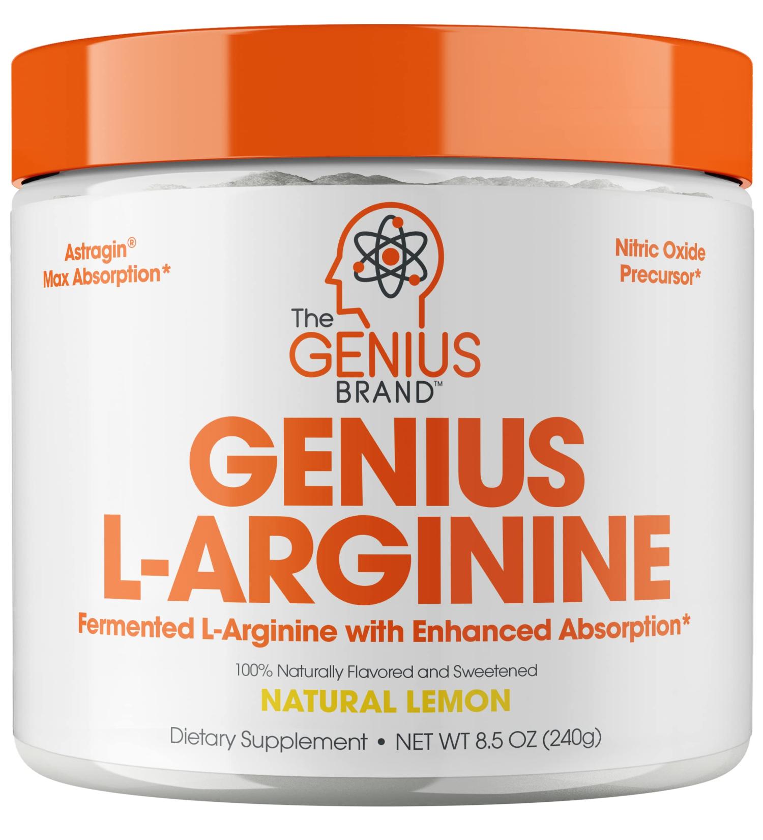 Genius L Arginine Powder - Lemon Flavor - 30 Servings | Boost Energy & Performance - Buy Online on GoSupps.com