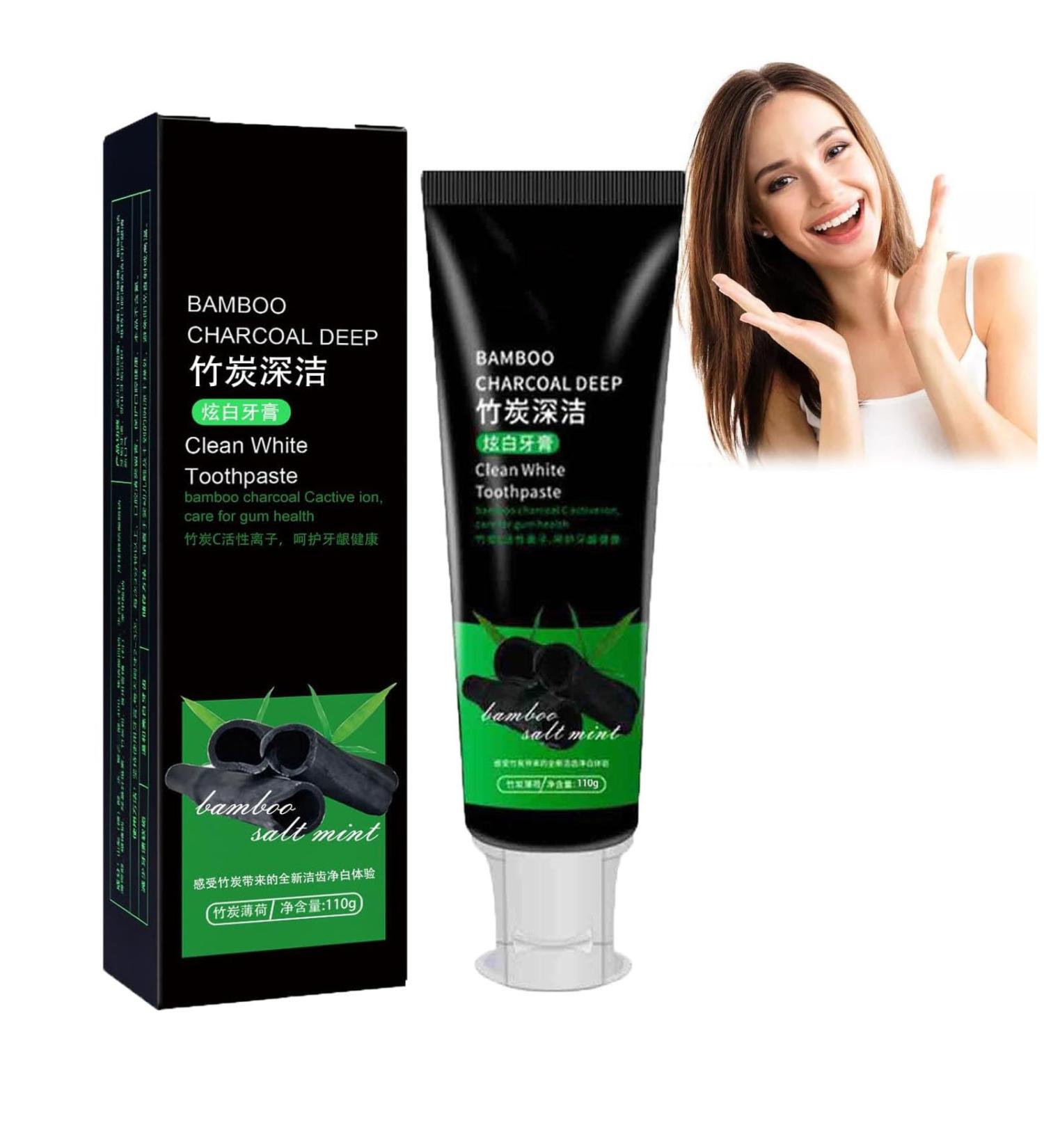 Bamboo Charcoal Deep Whitening Toothpaste - Activated Carbon for Stain Removal & Deep Cleaning (1PC) - Buy Online on GoSupps.com