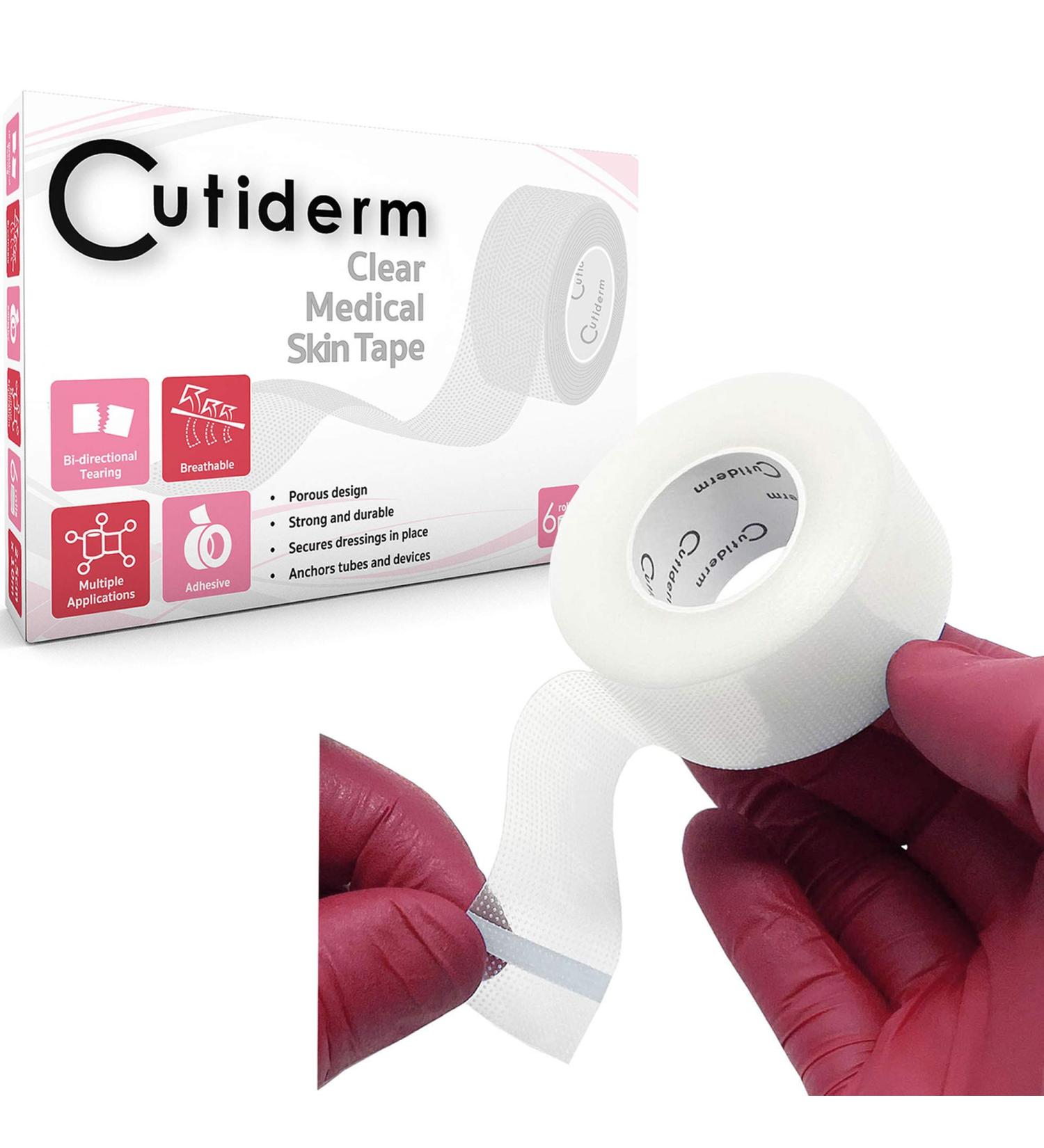 Buy Hypoallergenic Medical Surgical Bandage Tape - Transparent Book Plaster 2.5cm x 10m 6 Rolls for First Aid | International Shipping Available - Buy Online on GoSupps.com