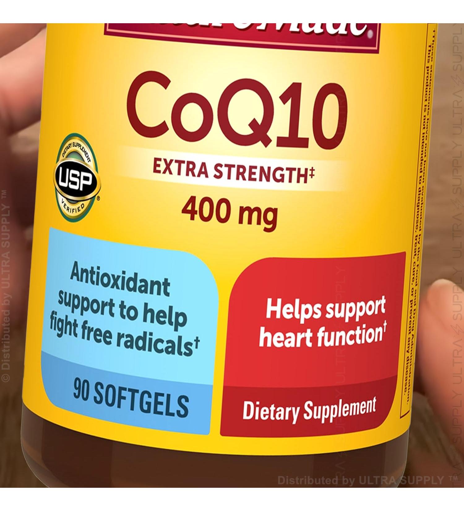 Nature_Mades CoQ10 400 mg (90 Count. Value Pack) Softgels | Extra Strength Antioxidant Support Energy Metabolism
