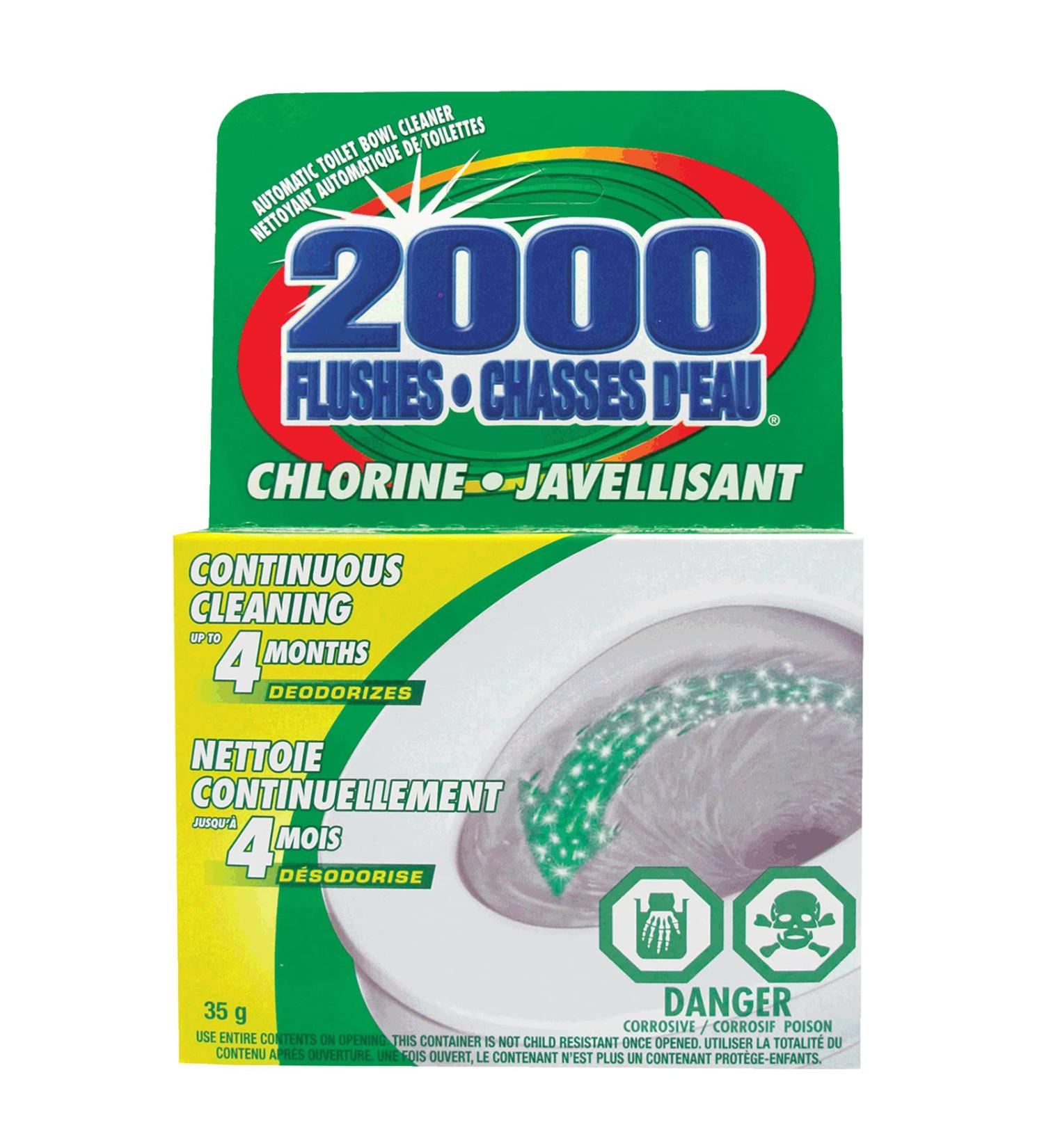 2000 Flushes Automatic Toilet Bowl Cleaner | Clear with chlorine 35g | Makes scrubbing easier by cleaning and refreshing your toilet bowl with each flush | 90615 | 1 Cube - Buy Online on GoSupps.com