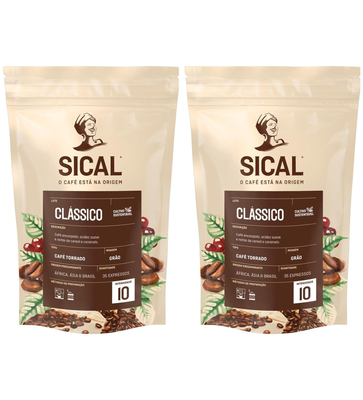 Sical 5 Stars Roasted Ground Coffee/Moagem Normal - 250g - Pack of 2