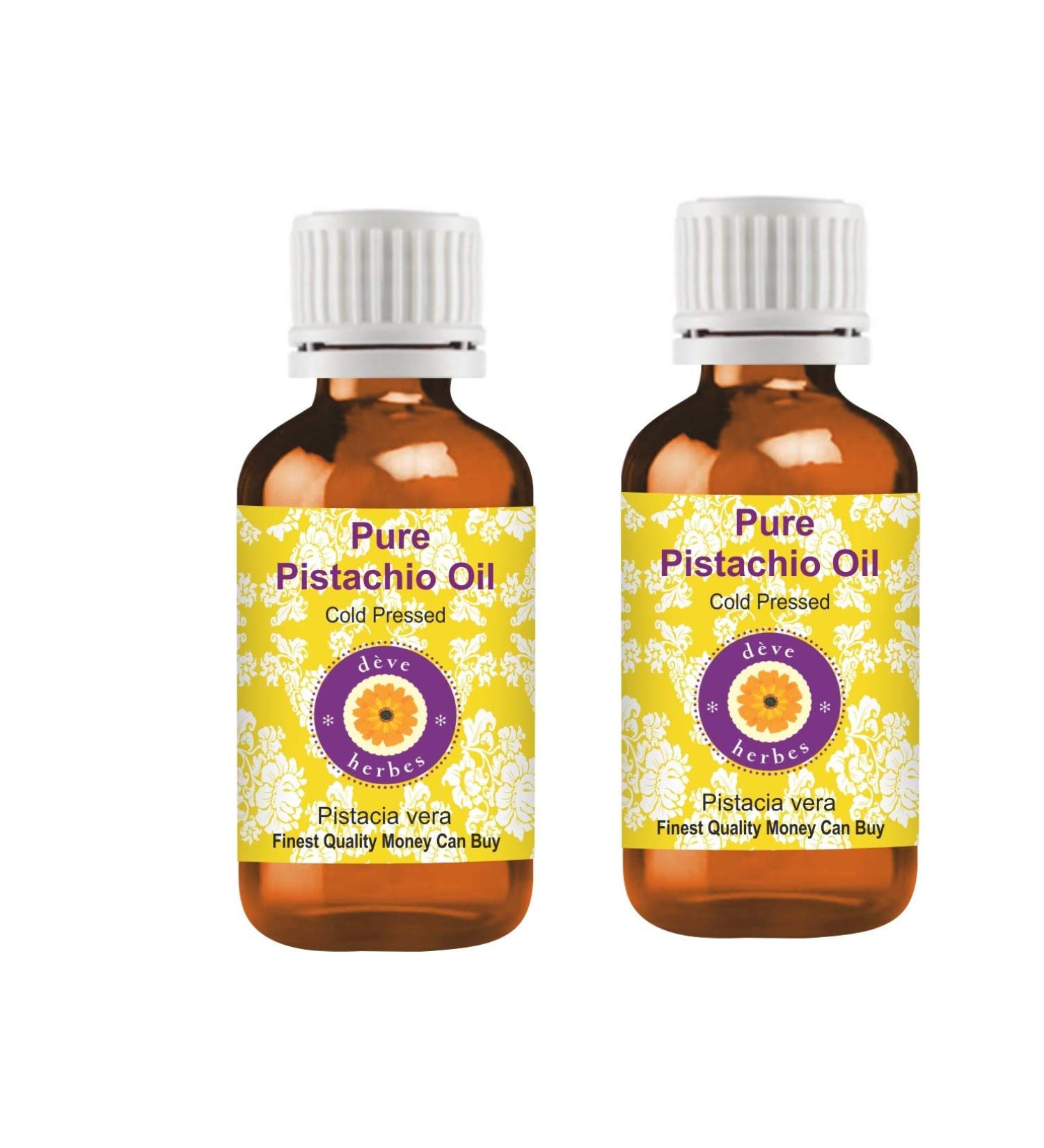 Buy Deve Herbes Pure Pistachio Oil - Natural Therapeutic Grade Cold Pressed (Pack of 2 x 100ml) - Premium Quality for Cooking & Skin Care - International Shipping Available - Buy Online on GoSupps.com