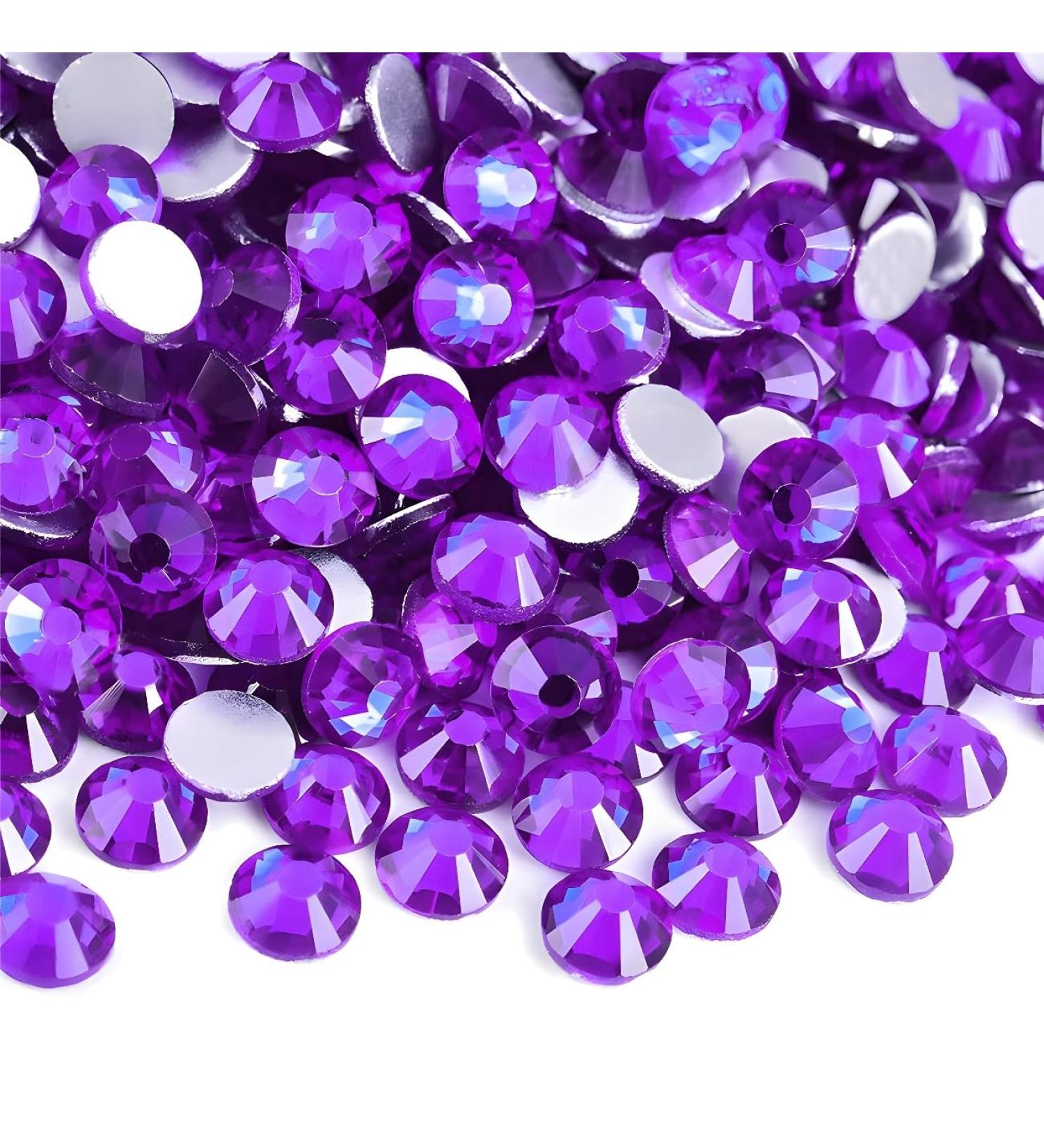 Buy 2000Pcs SS16 4mm Flatback Rhinestones for Nail Art & Crafts - Purple Glitter Crystals for DIY Bags Clothes & Shoes - Buy Online on GoSupps.com