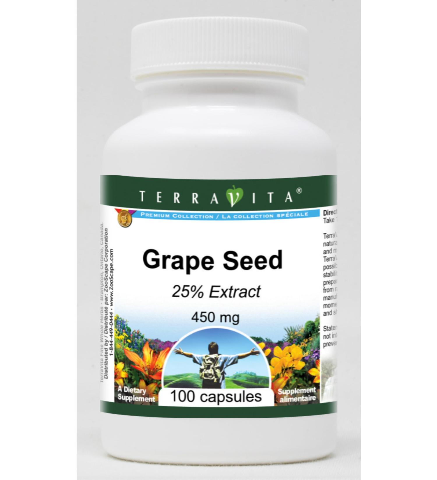 Grape Seed 25% - 450 mg (100 Capsules ZIN: 520332) - 3 Pack - Buy Online on GoSupps.com